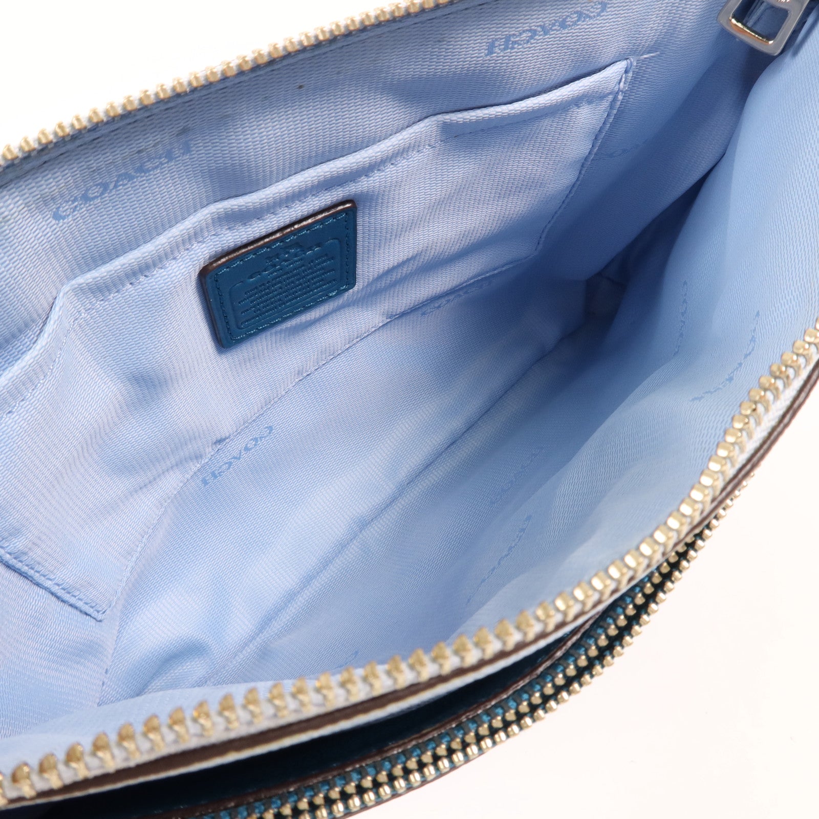 COACH 牛皮皮革Shoulder Bag銀扣肩背袋