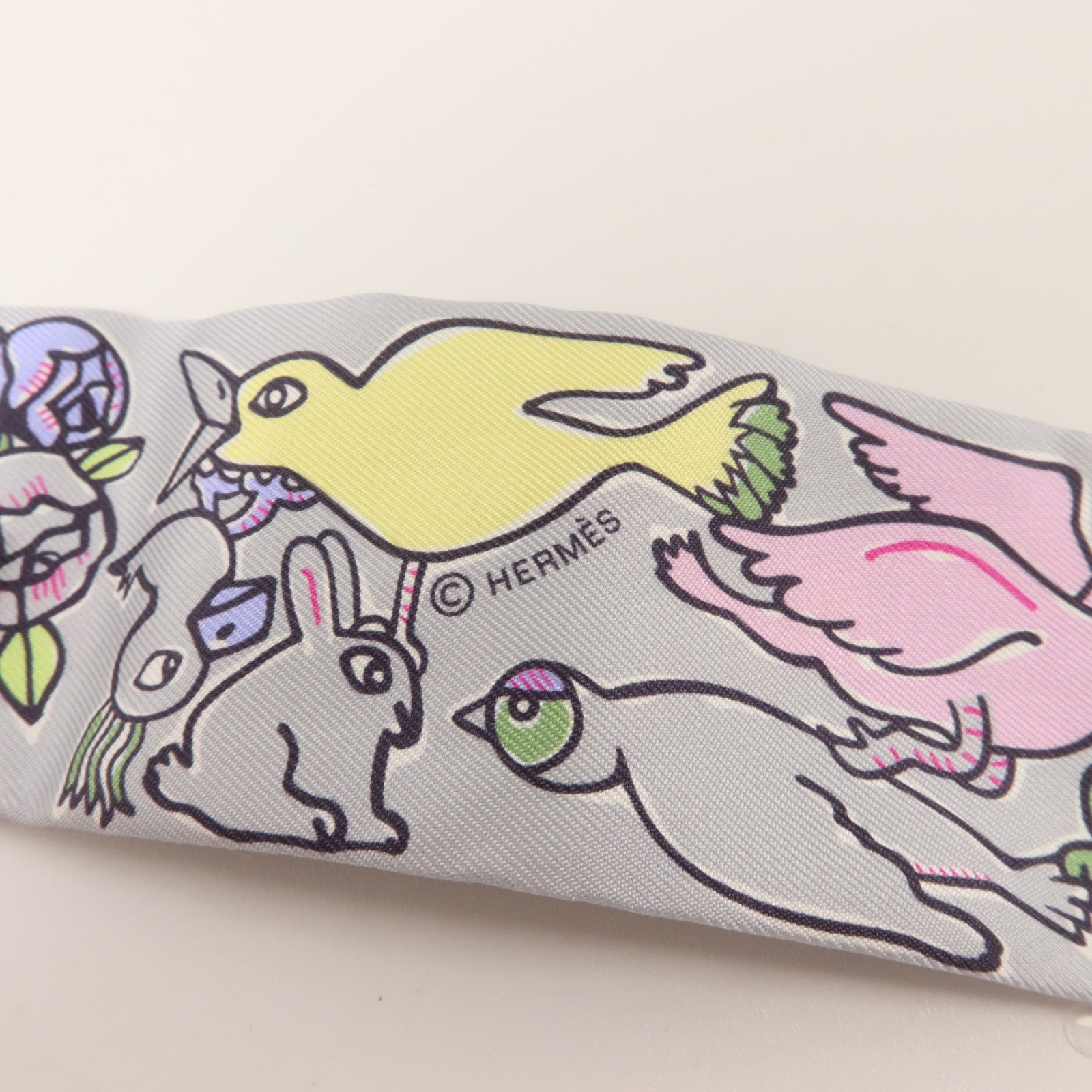 HERMES 絲質Twilly絲巾