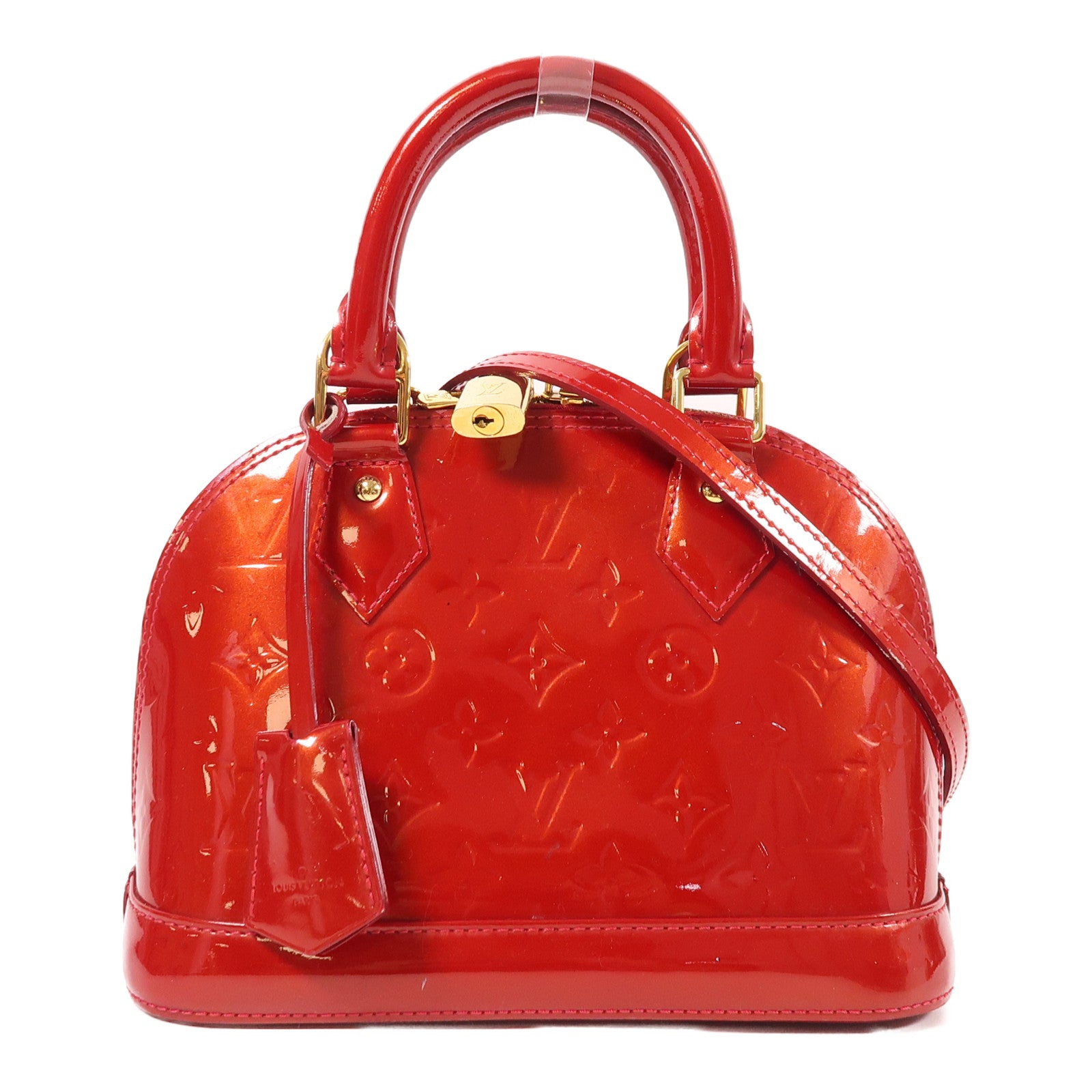 LOUIS VUITTON Monogram Vernis Alma BB金扣手挽肩背兩用袋