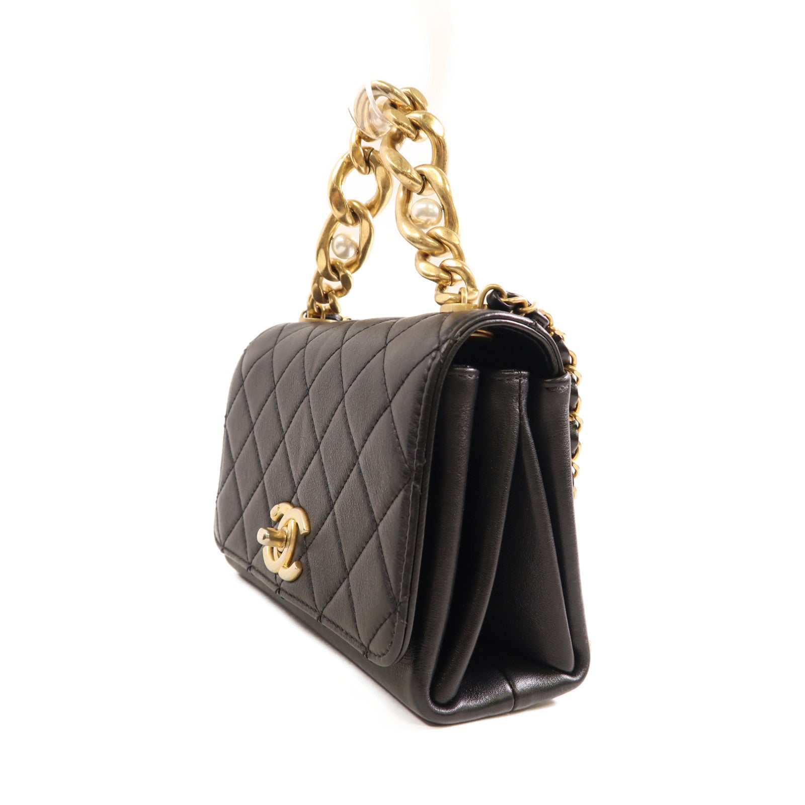 CHANEL 【激減優惠】牛皮皮革2 Way Shoulder金扣肩背袋
