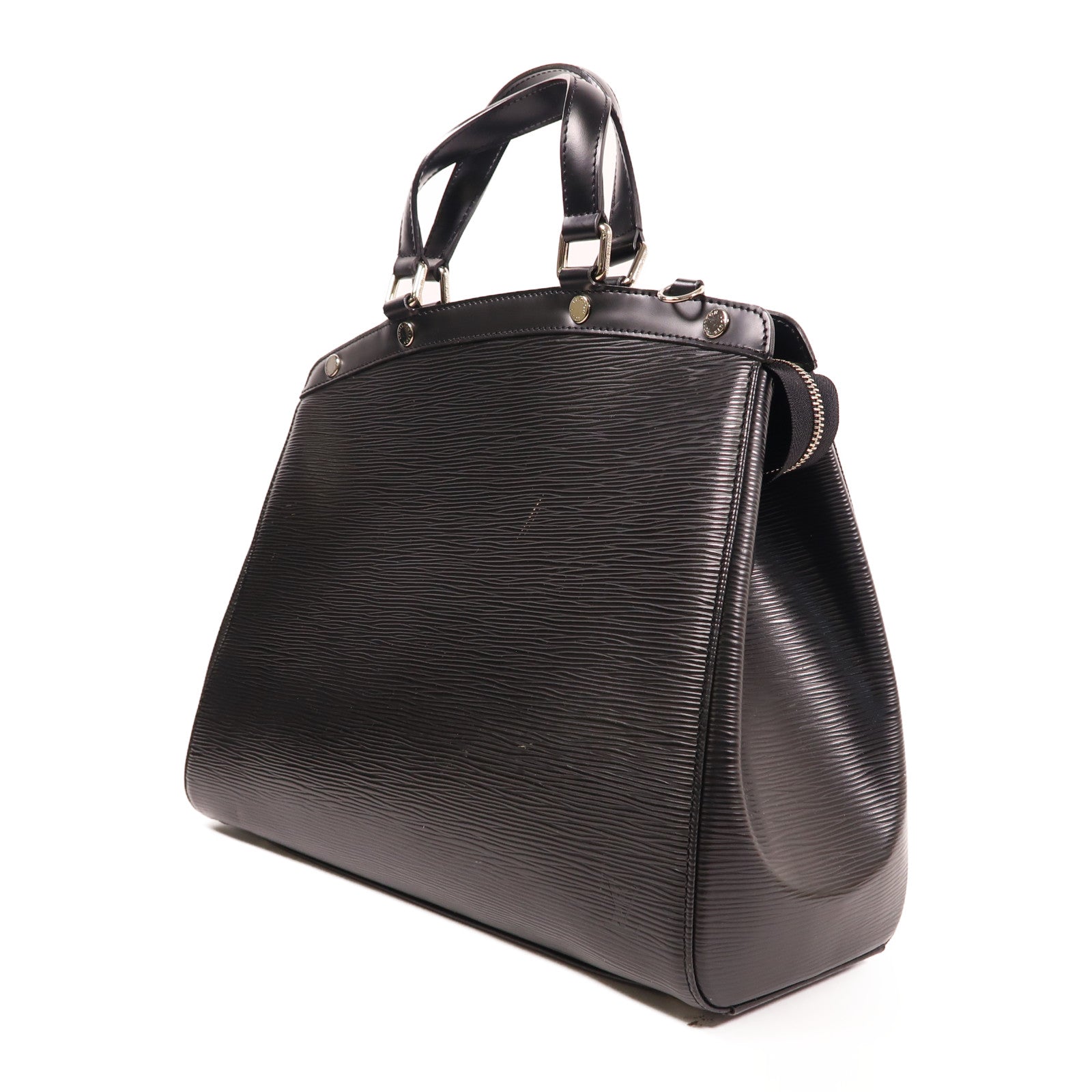 LOUIS VUITTON Epi Brea GM銀扣手挽肩背兩用袋黑色