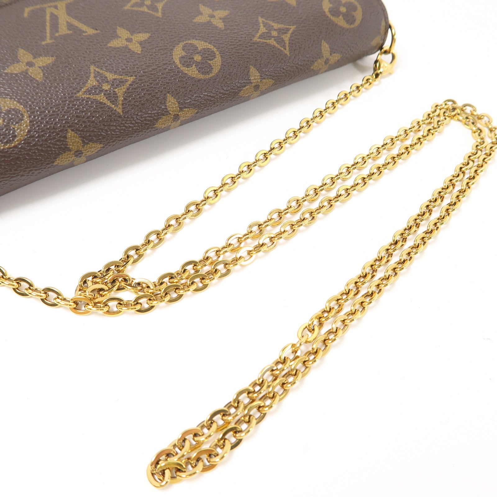 LOUIS VUITTON Monogram Pochette Felicy金扣肩背袋啡色