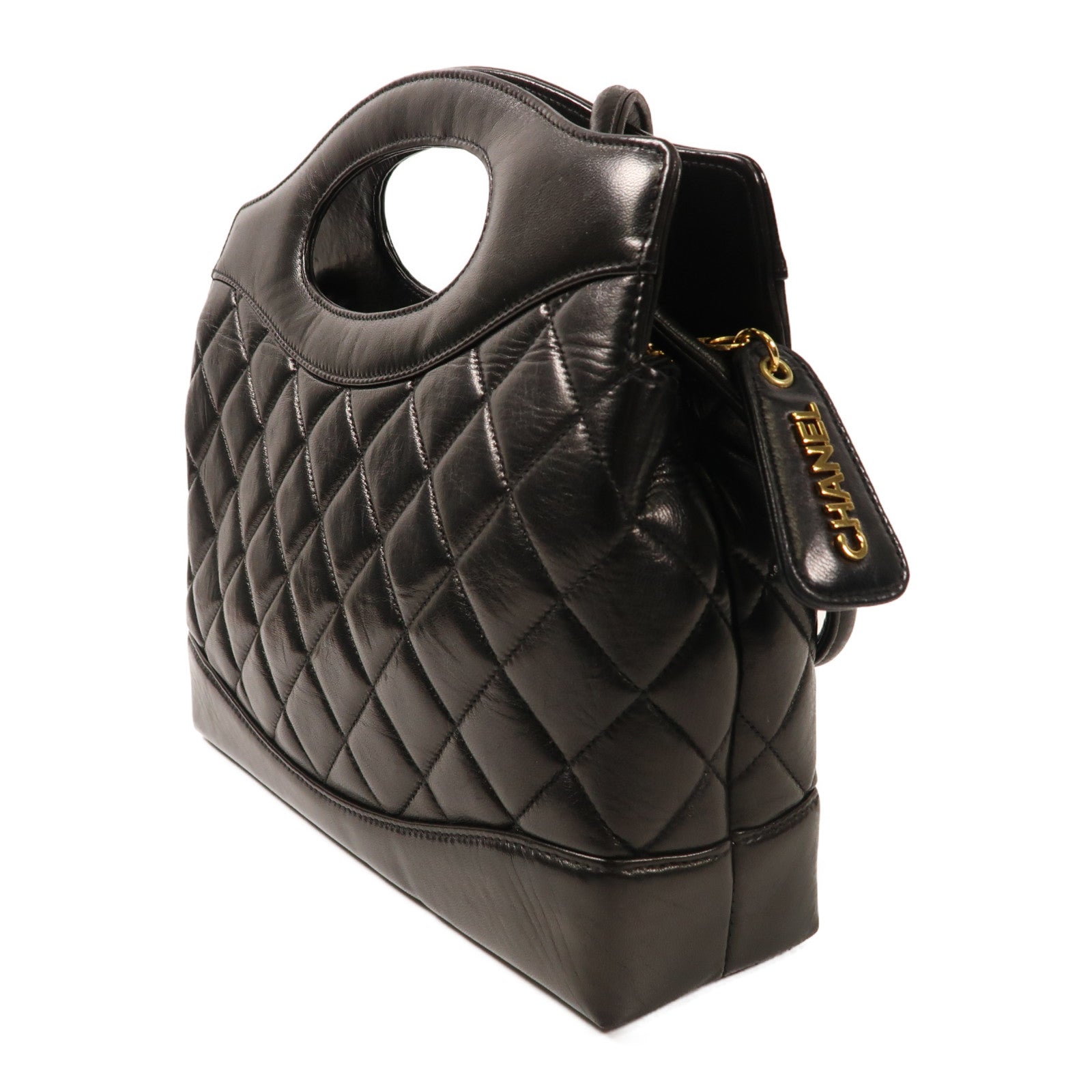 CHANEL 羊皮皮革Shoulder Bag金扣手挽肩背兩用袋