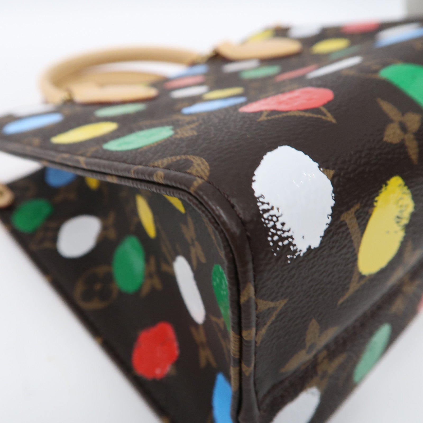 LOUIS VUITTON Monogram LVxYK On The Go金扣手挽肩背兩用袋啡色/彩色