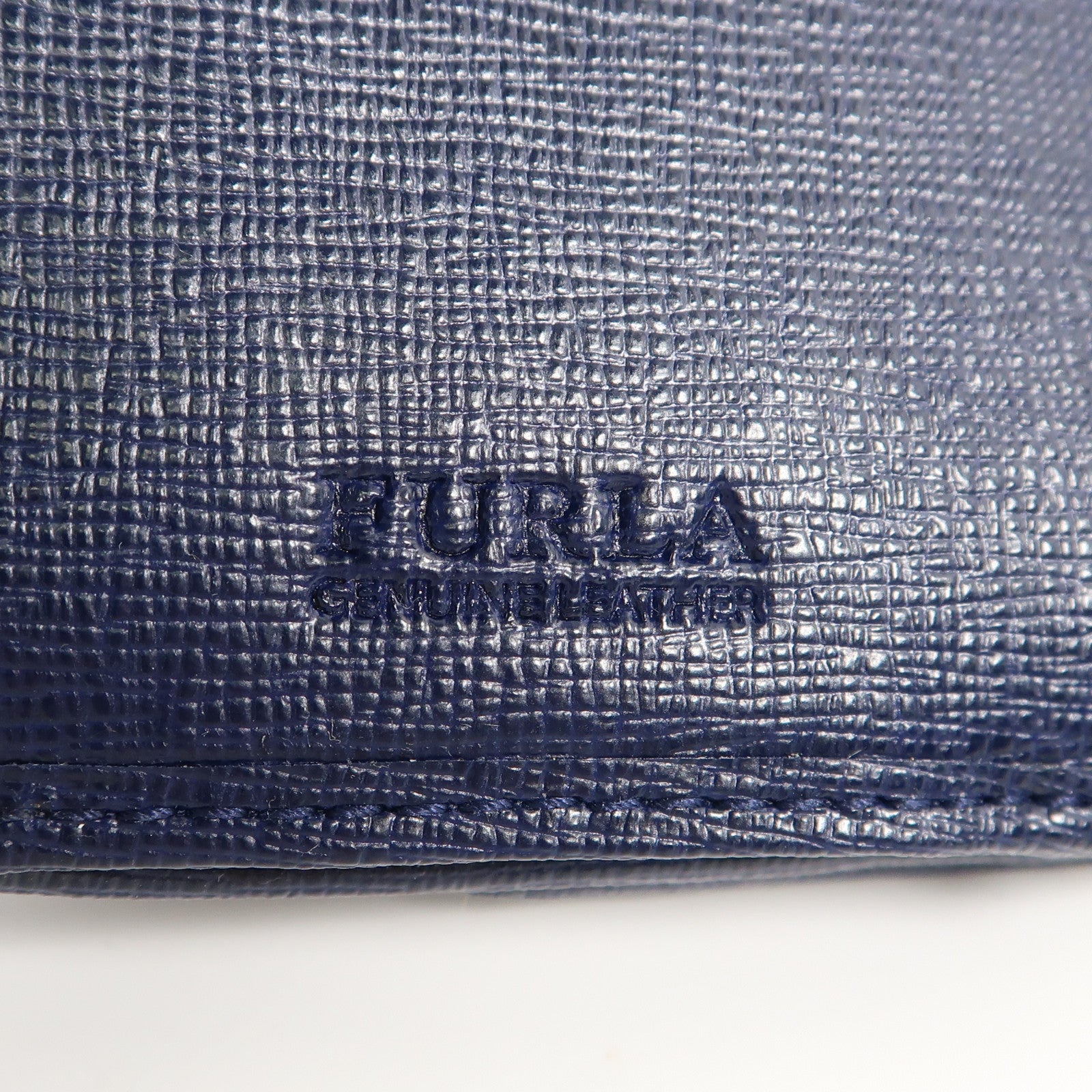Furla 牛皮皮革Wallet金扣錢包藍色