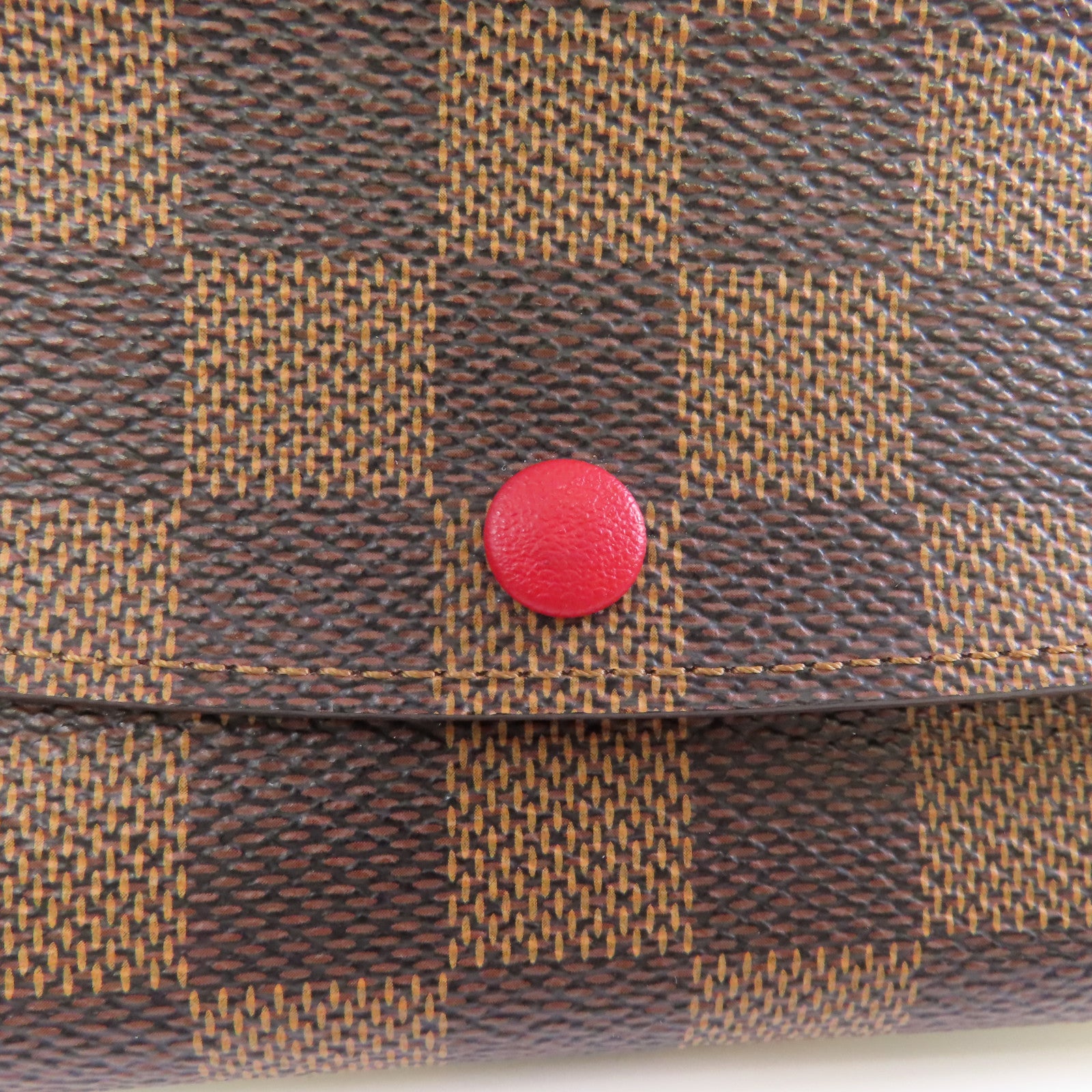 LOUIS VUITTON Damier Emilie Long Wallet金扣長錢包棕色/紅色