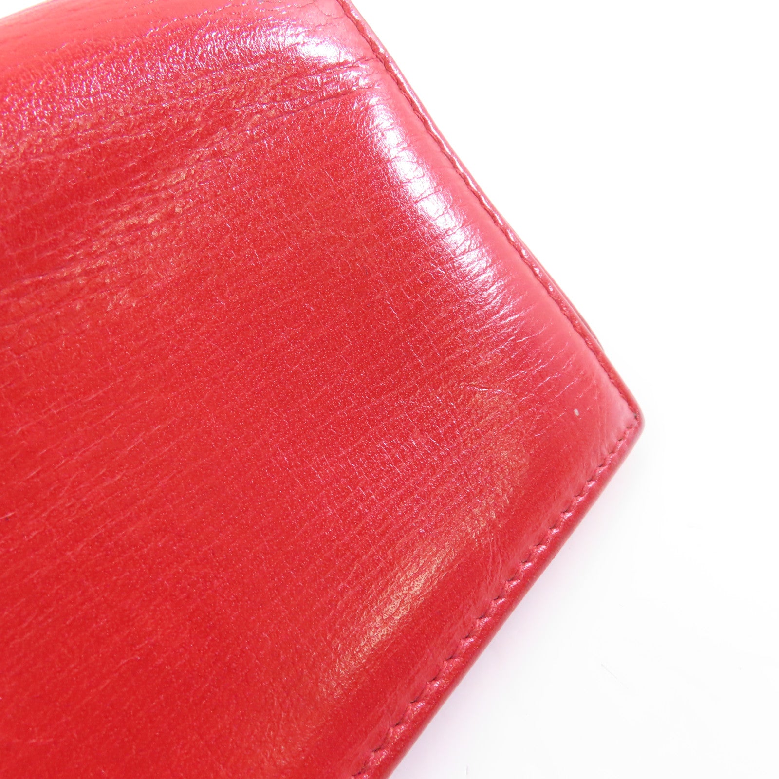 BVLGARI (PRICE DOWN) Card Case Calfskin Leather Red