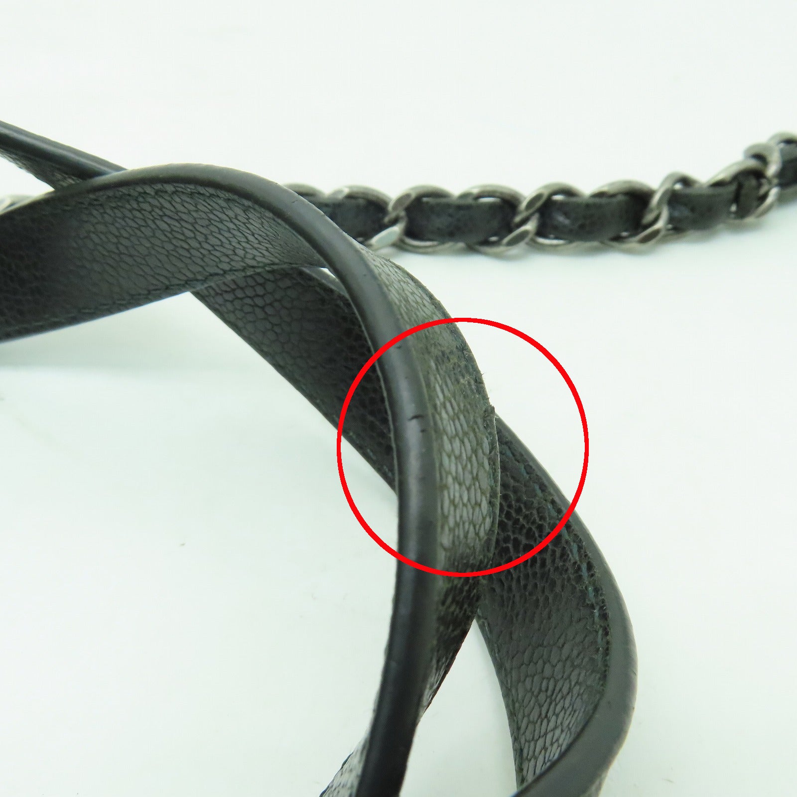 CHANEL 【激減優惠】菱格Caviar皮革2 Way Shoulder銀扣手挽肩背兩用袋深綠色