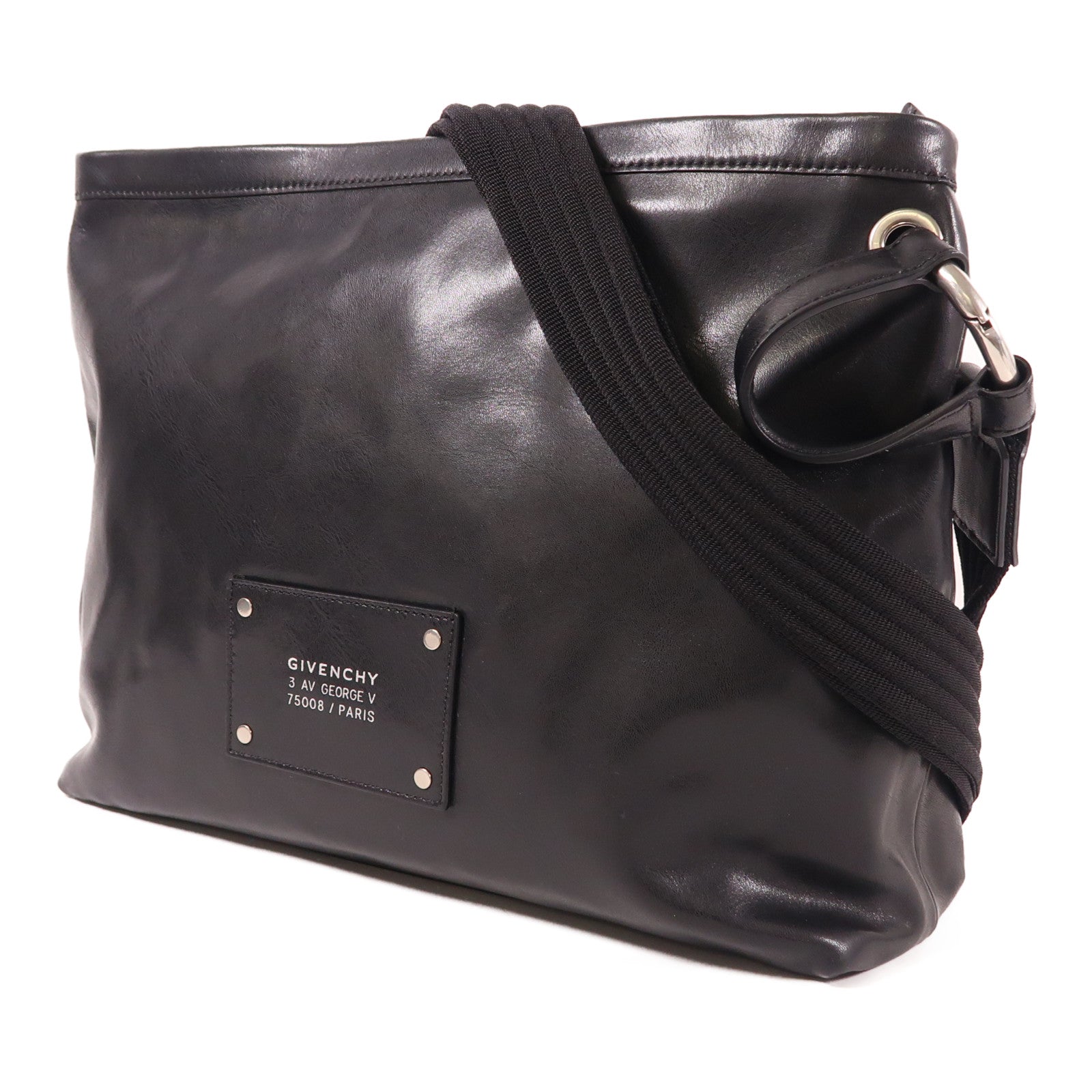 GIVENCHY 【激減優惠】牛皮皮革Shoulder Bag銀扣肩背袋