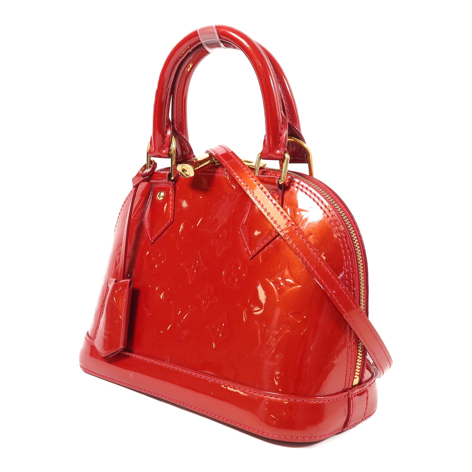 LOUIS VUITTON Monogram Vernis Alma BB金扣手挽肩背兩用袋