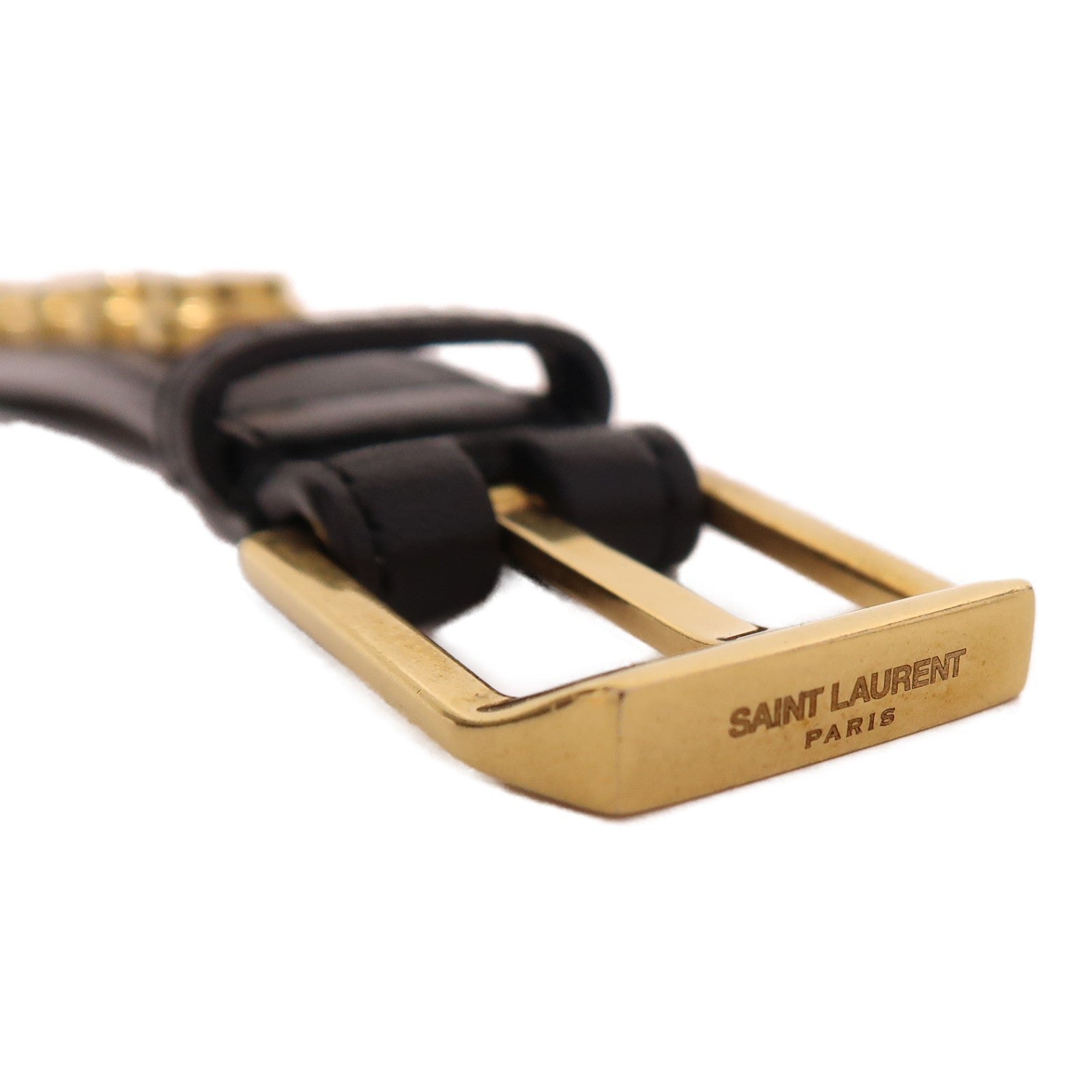 SAINT LAURENT 牛皮皮革Bracelet手鐲黑色
