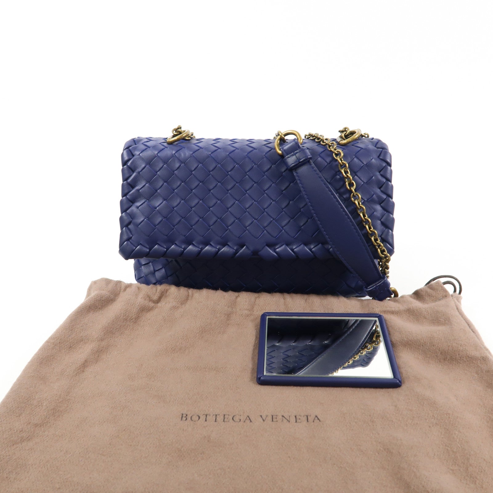 BOTTEGA VENETA 牛皮皮革Chain Shoulder金扣鏈帶肩背袋
