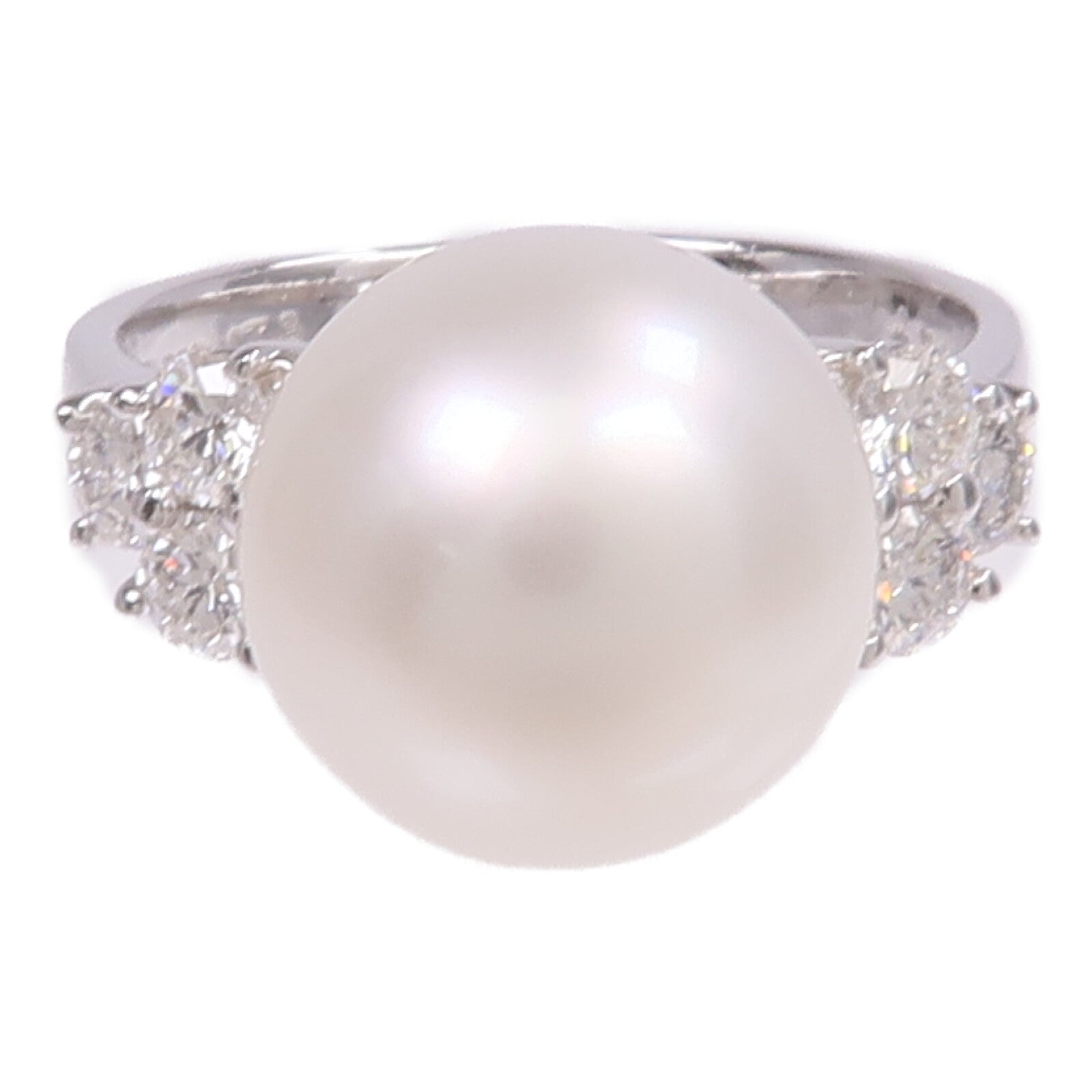JEWELRY 【激減優惠】18K白金Pearl Diamond Ring珍珠/鑽石戒指US#5.75