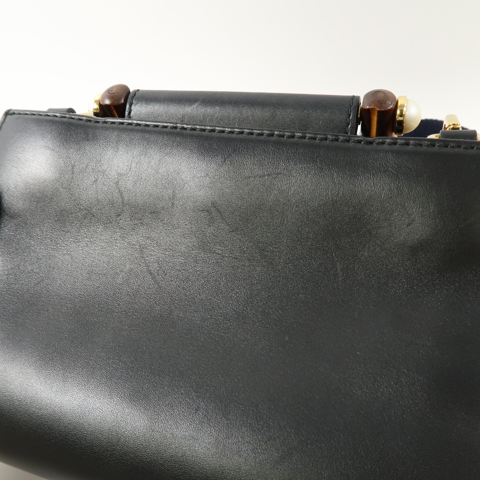 GUCCI 牛皮皮革2 Way Shoulder Bag金扣手挽肩背兩用袋黑色