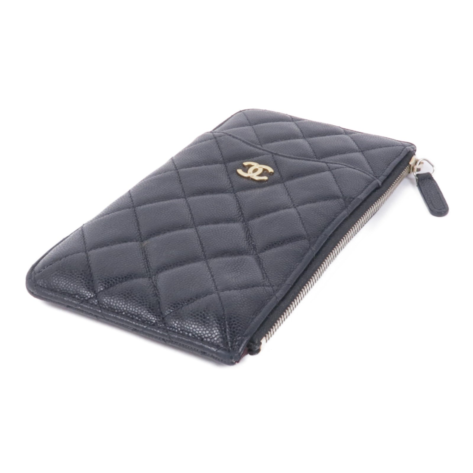 CHANEL 牛皮皮革Zipped Wallet金扣長錢包