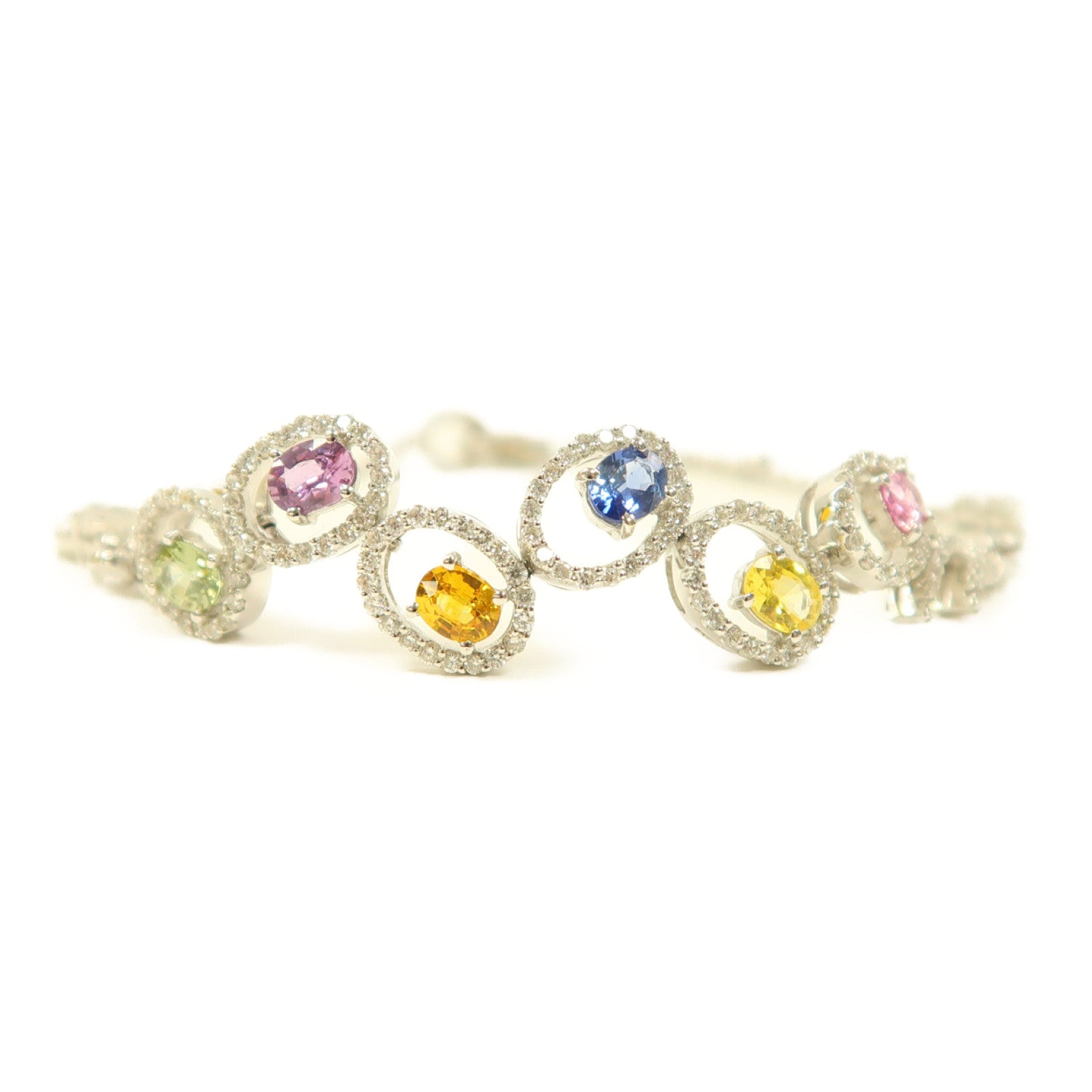JEWELRY 18K白金Diamond Bracelet鑽石項鏈銀色/彩色