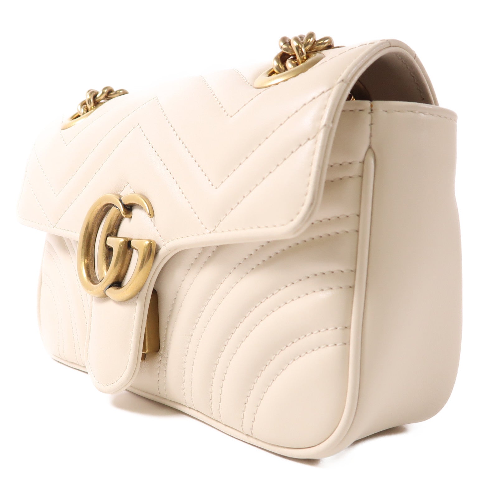 GUCCI 牛皮皮革GG Marmont Flap金扣肩背袋
