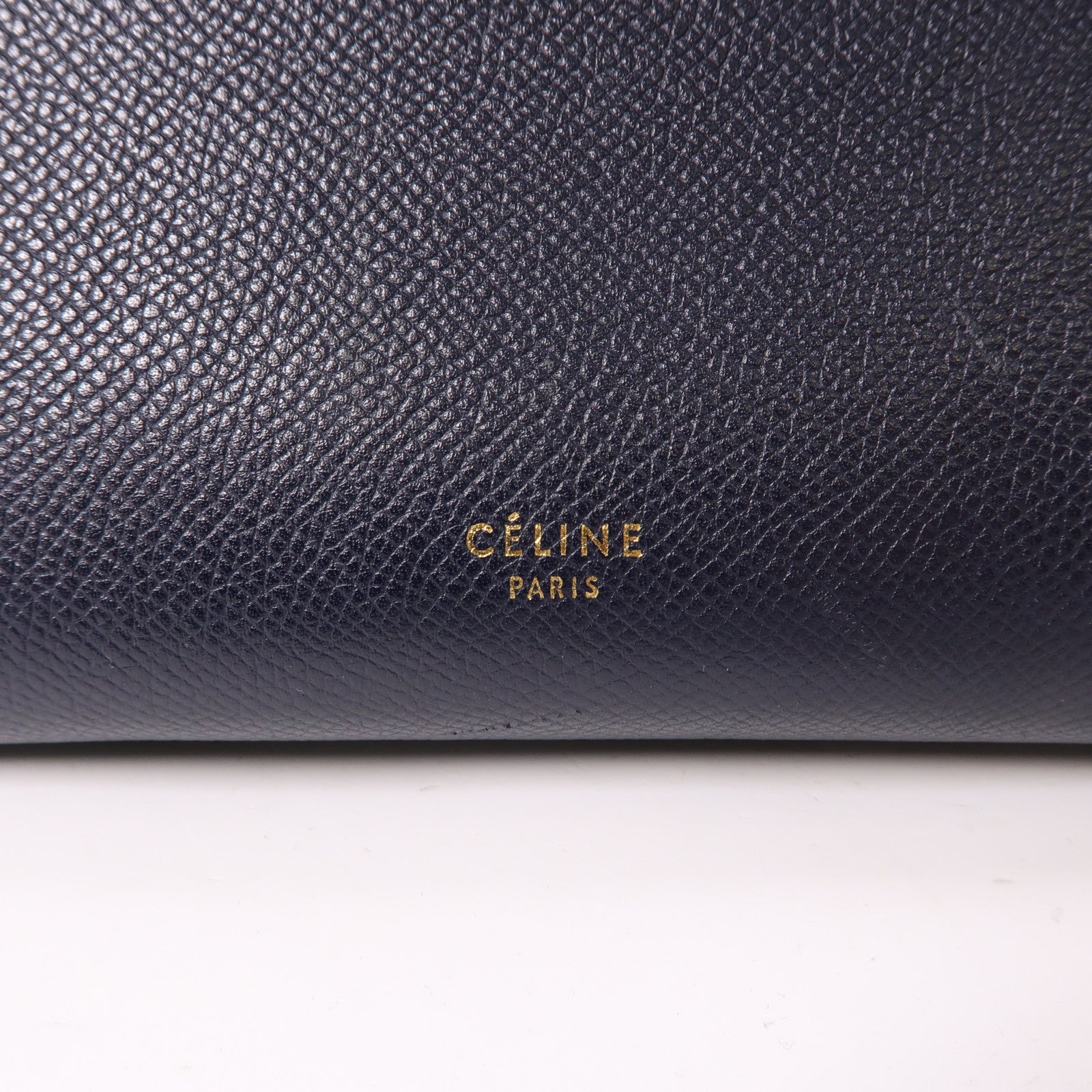 CELINE 牛皮皮革Belt Bag金扣手挽肩背兩用袋深藍色