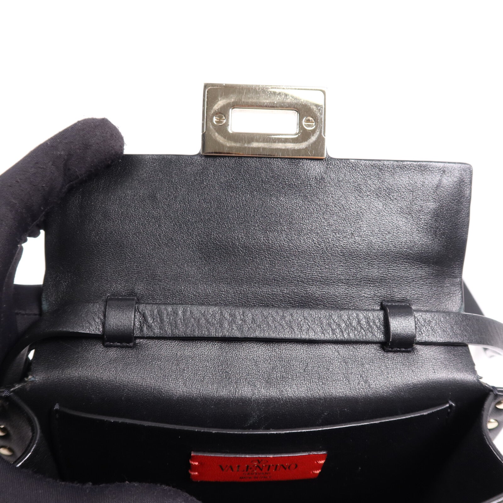 Valentino 牛皮皮革Shoulder Bag金扣肩背袋