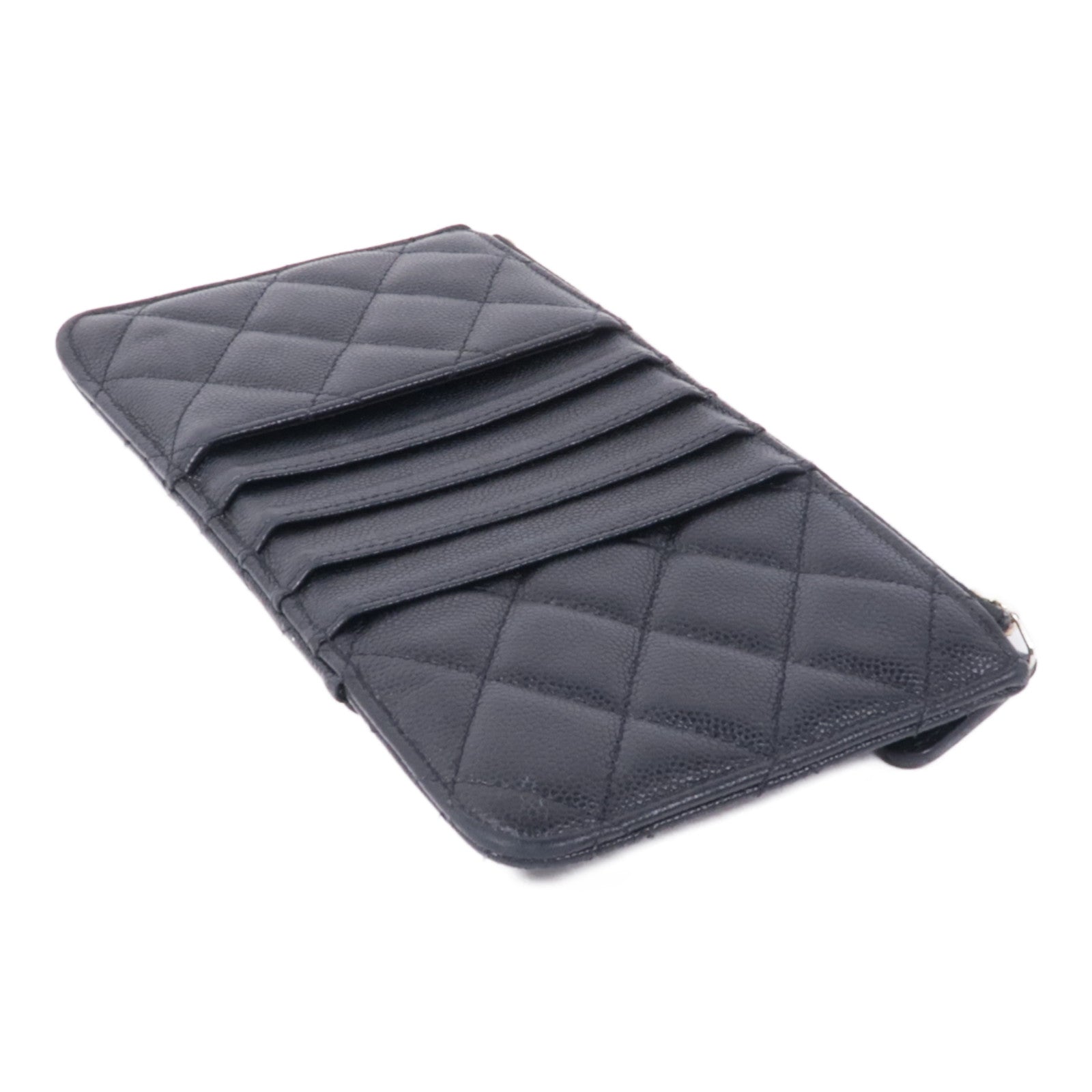 CHANEL 牛皮皮革Zipped Wallet金扣長錢包