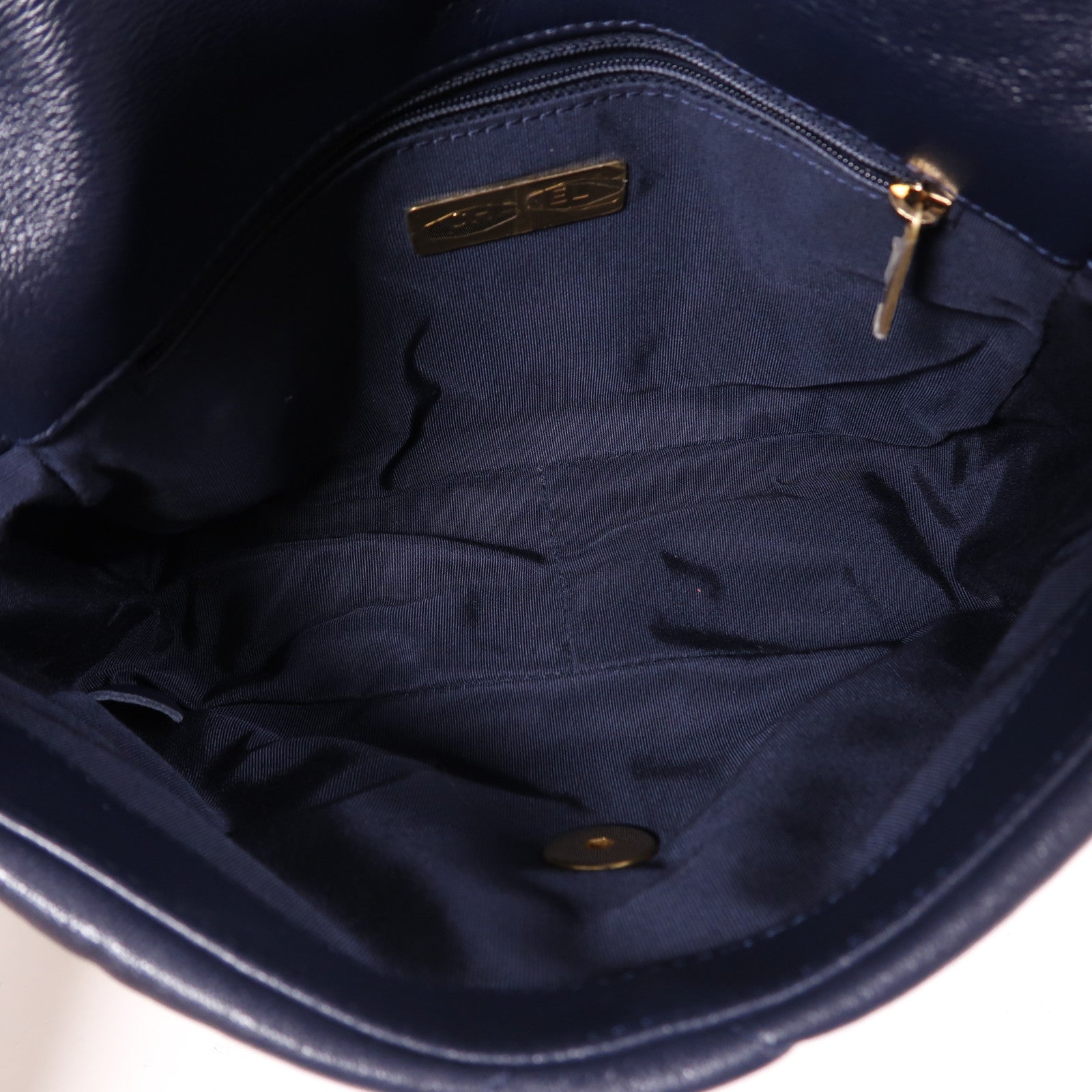 CHANEL CC C19 Small 2 Way Shoulder Bag Lambskin Leather Blue