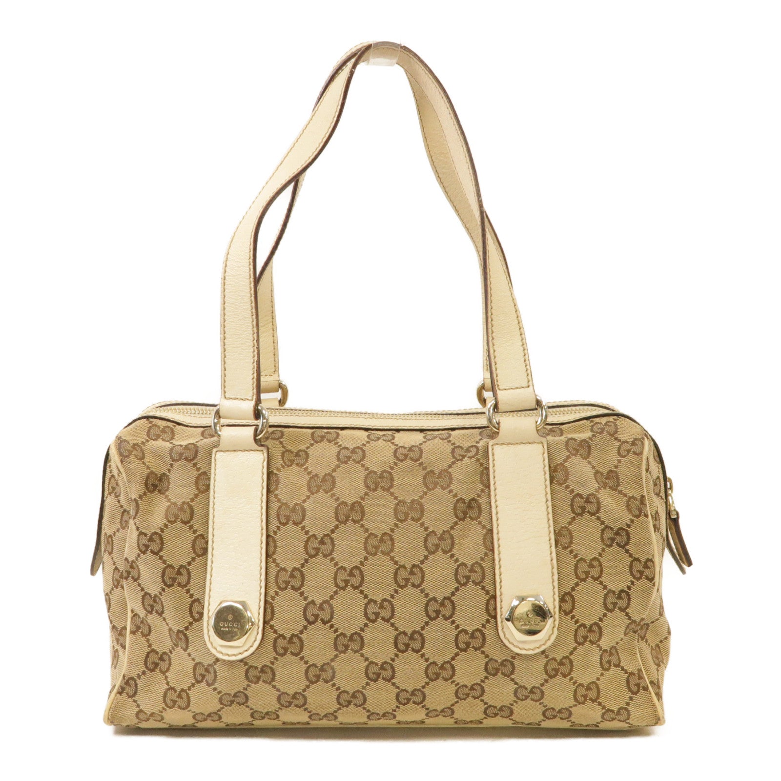 GUCCI 帆布Shoulder Bag金扣肩背袋啡色