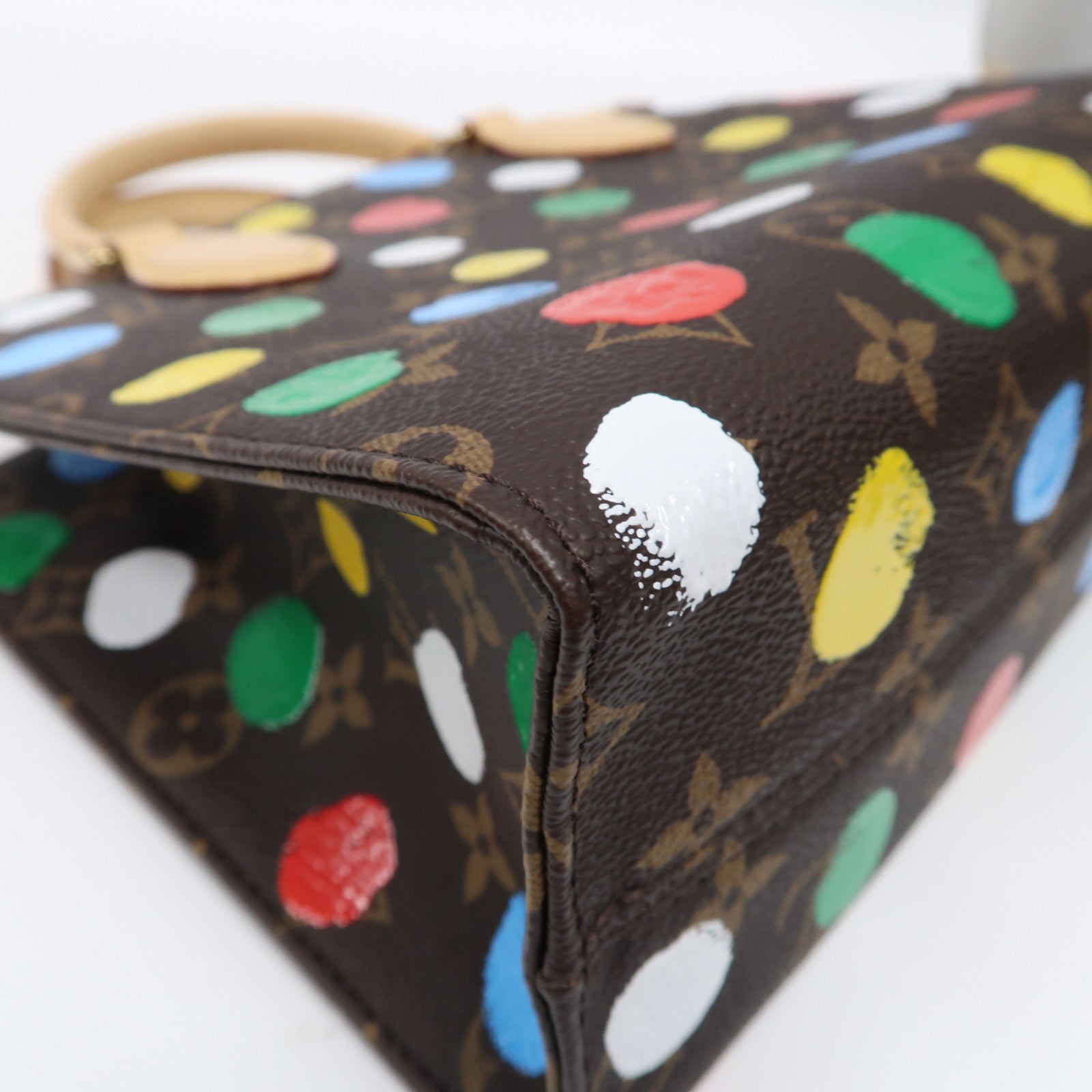 LOUIS VUITTON Monogram LVxYK On The Go金扣手挽肩背兩用袋啡色/彩色