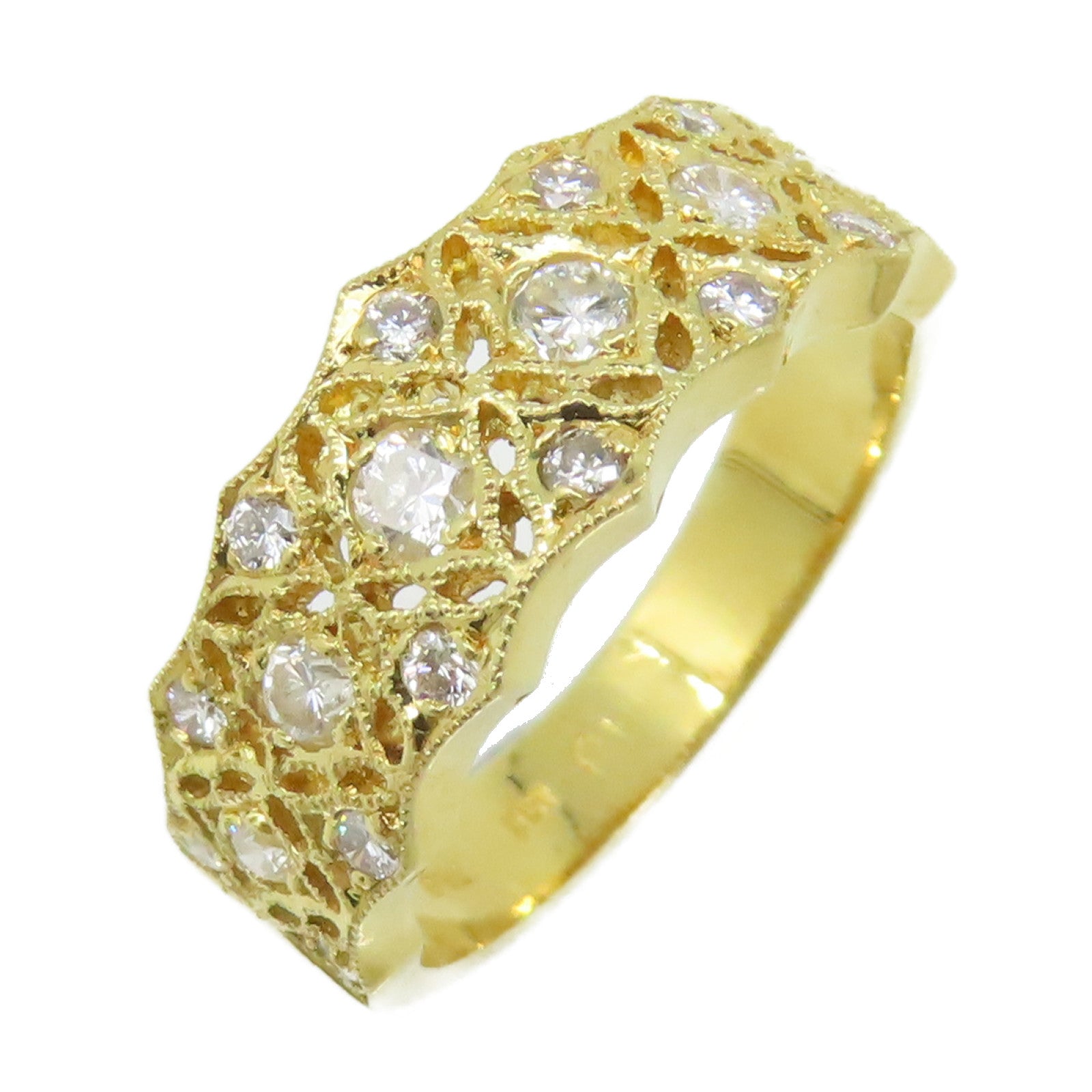 JEWELRY 【激減優惠】18K黃金/鑽石Diamond Ring戒指US#5.25