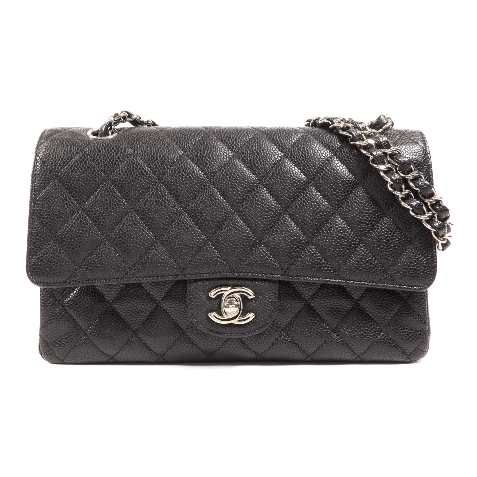 CHANEL 牛皮皮革Classic 25銀扣鏈帶肩背袋