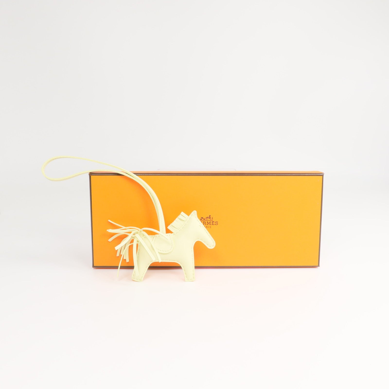 HERMES Milo皮革Rodeo PM掛飾Jaune Milton