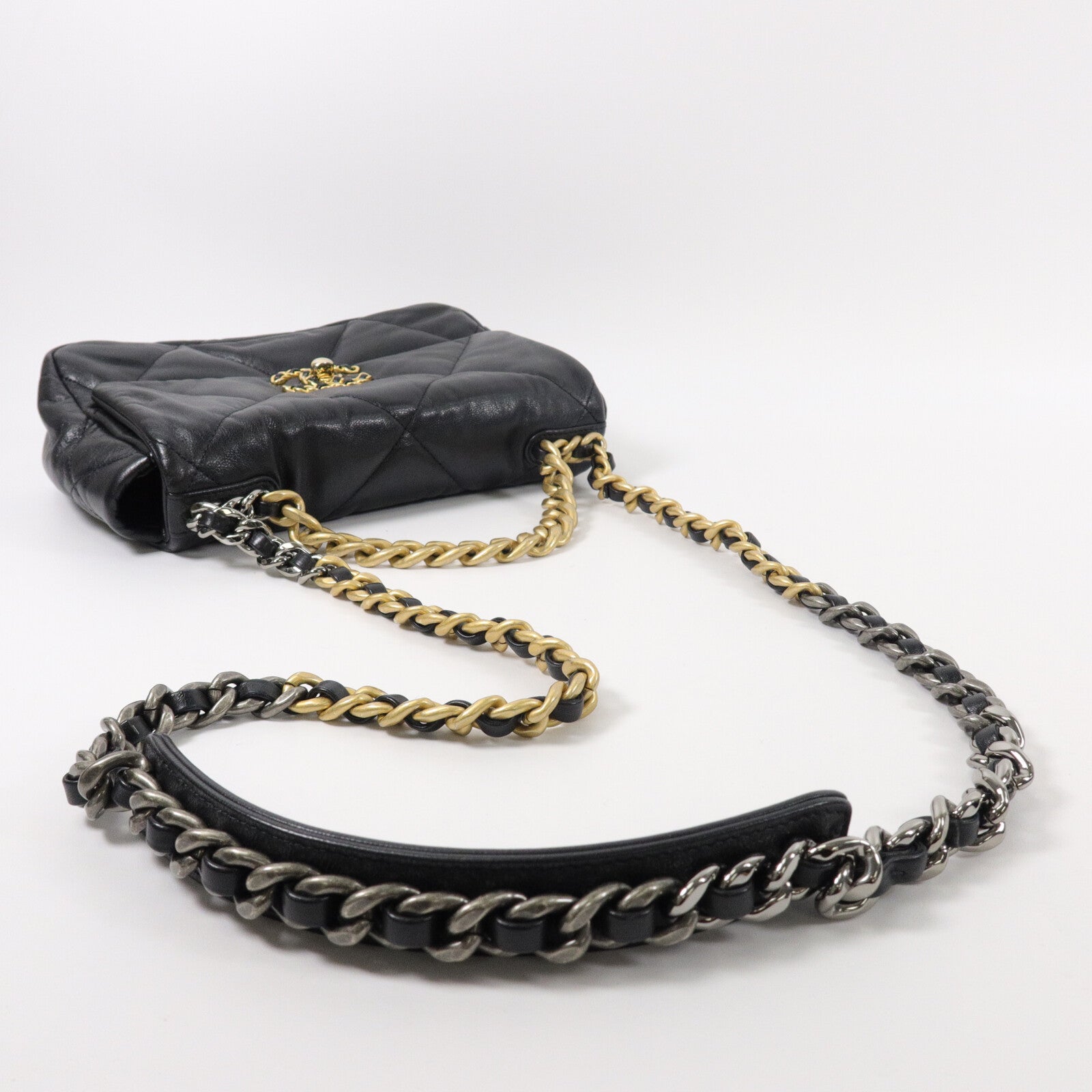 CHANEL 羊皮皮革C19 Small手挽肩背兩用袋