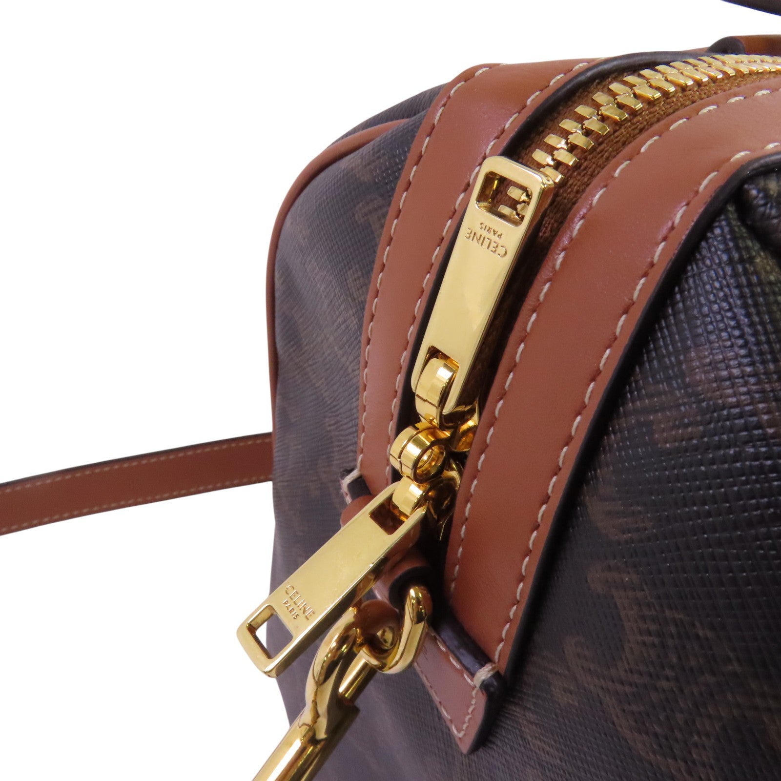 CELINE 【激減優惠】Triomphe帆布Large Boston金扣手挽肩背兩用袋
