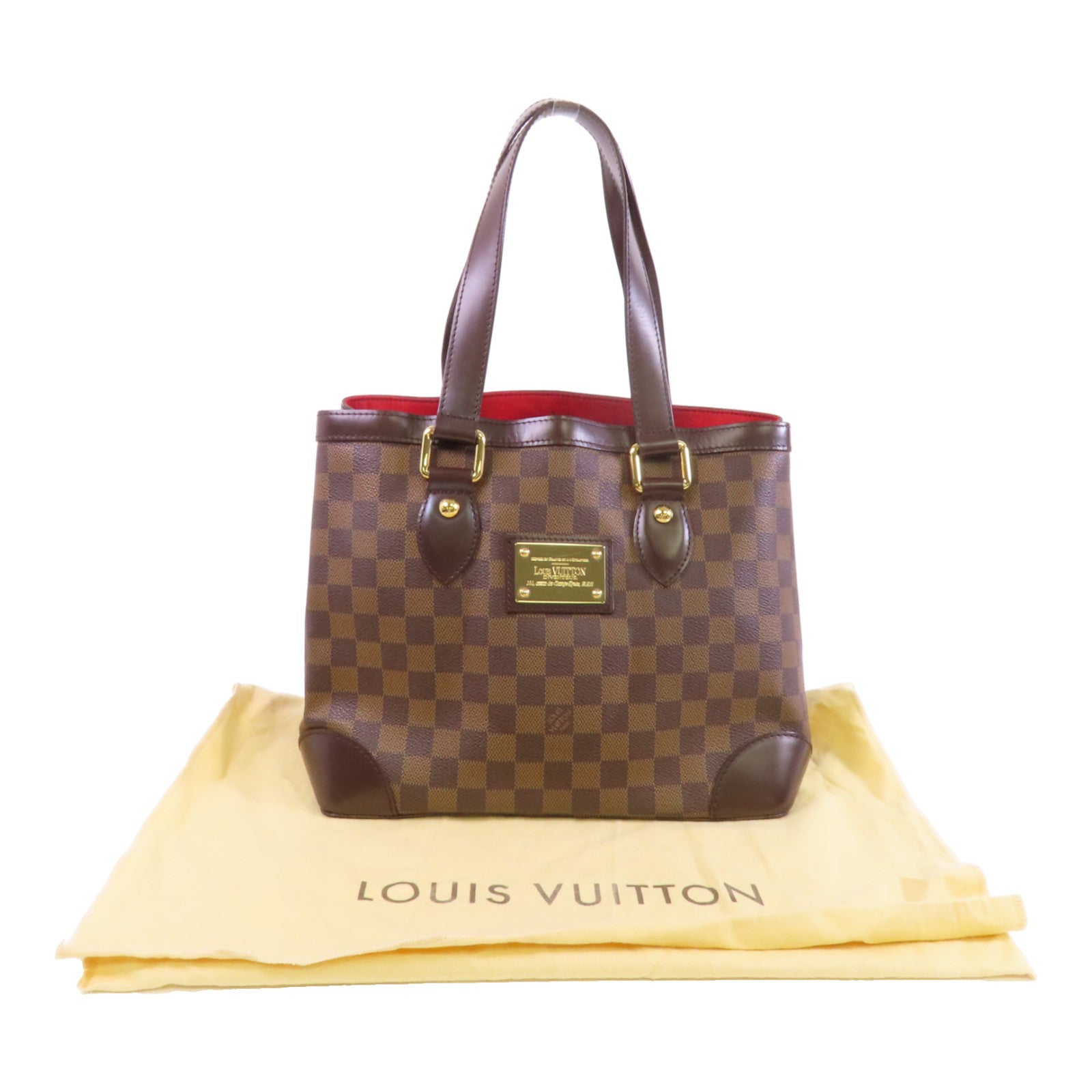 LOUIS VUITTON Damier Ebene Hampstead PM金扣肩背袋