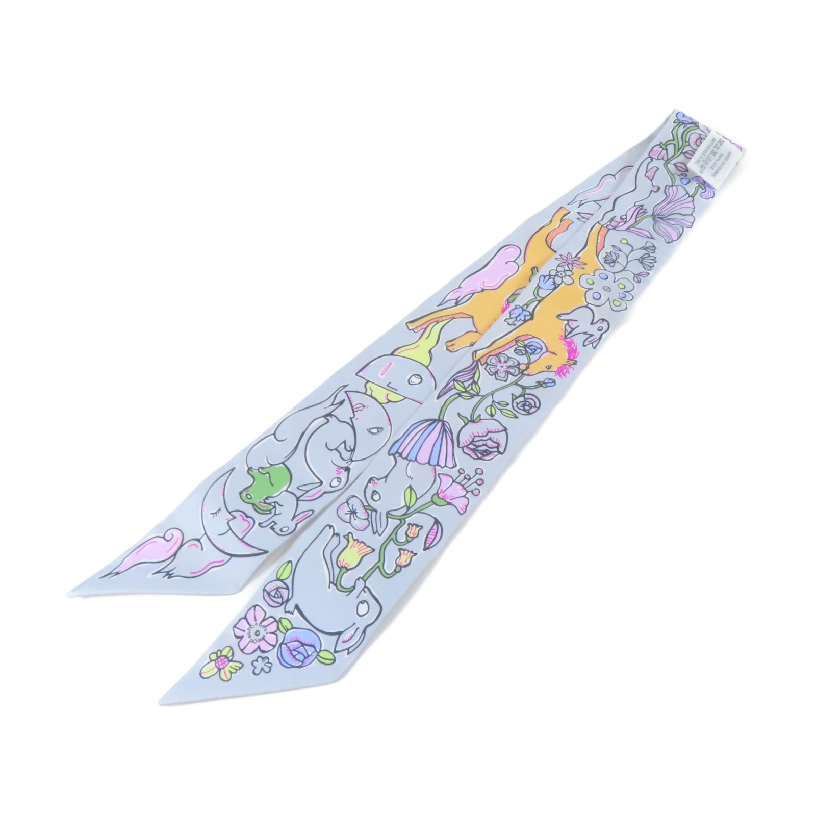 HERMES 【激減優惠】絲質Twilly絲巾灰色/橙色/黃色/粉紅色