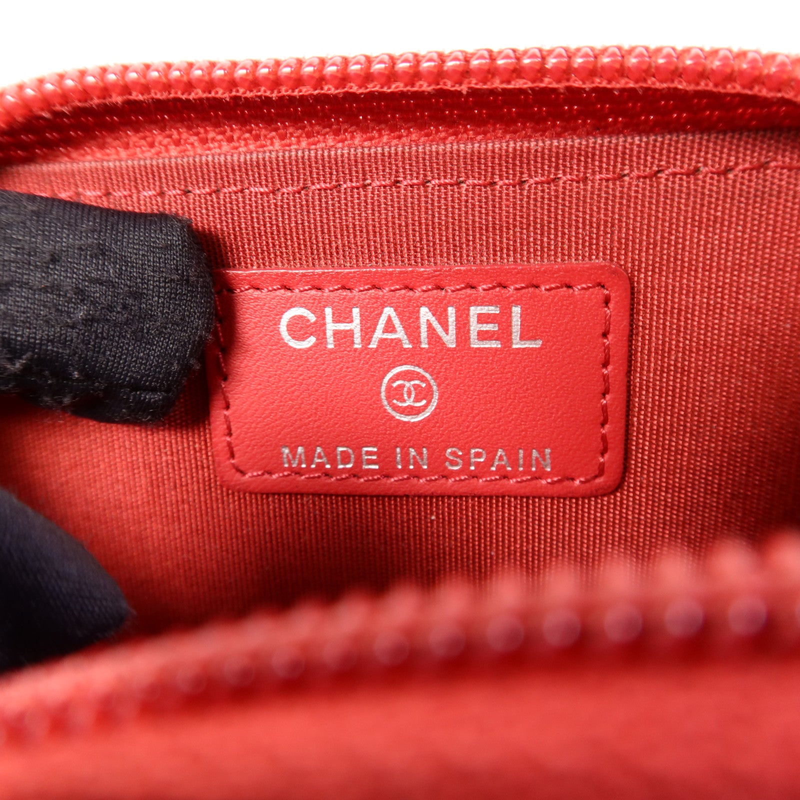 CHANEL 牛皮皮革Coin Case銀扣零錢包