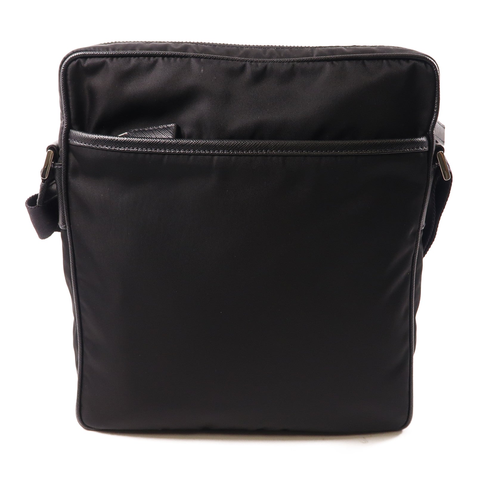 PRADA 尼龍Shoulder Bag銀扣肩背袋黑色