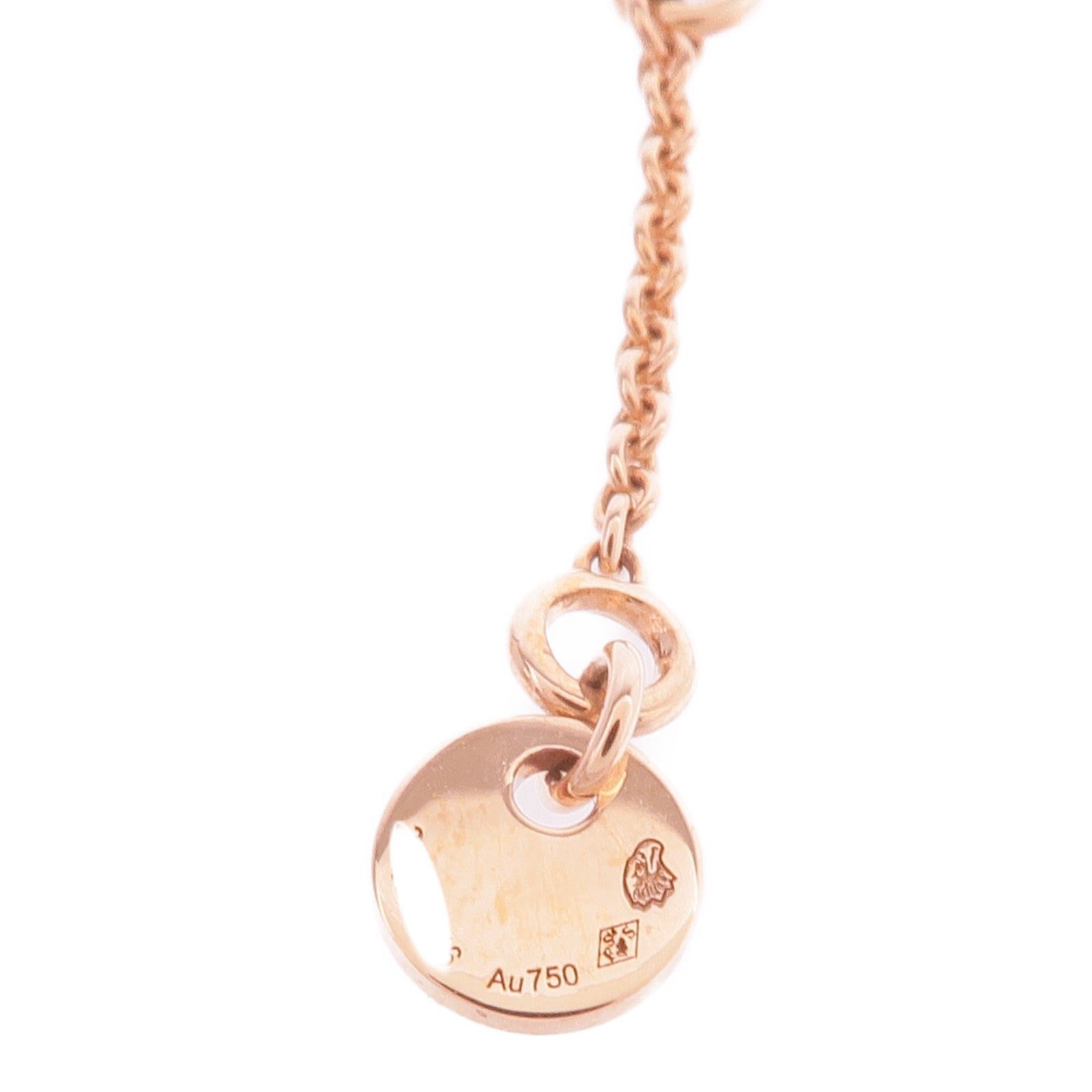 HERMES 18K玫瑰金Pendentif Amulettes Kelly翡翠項鍊