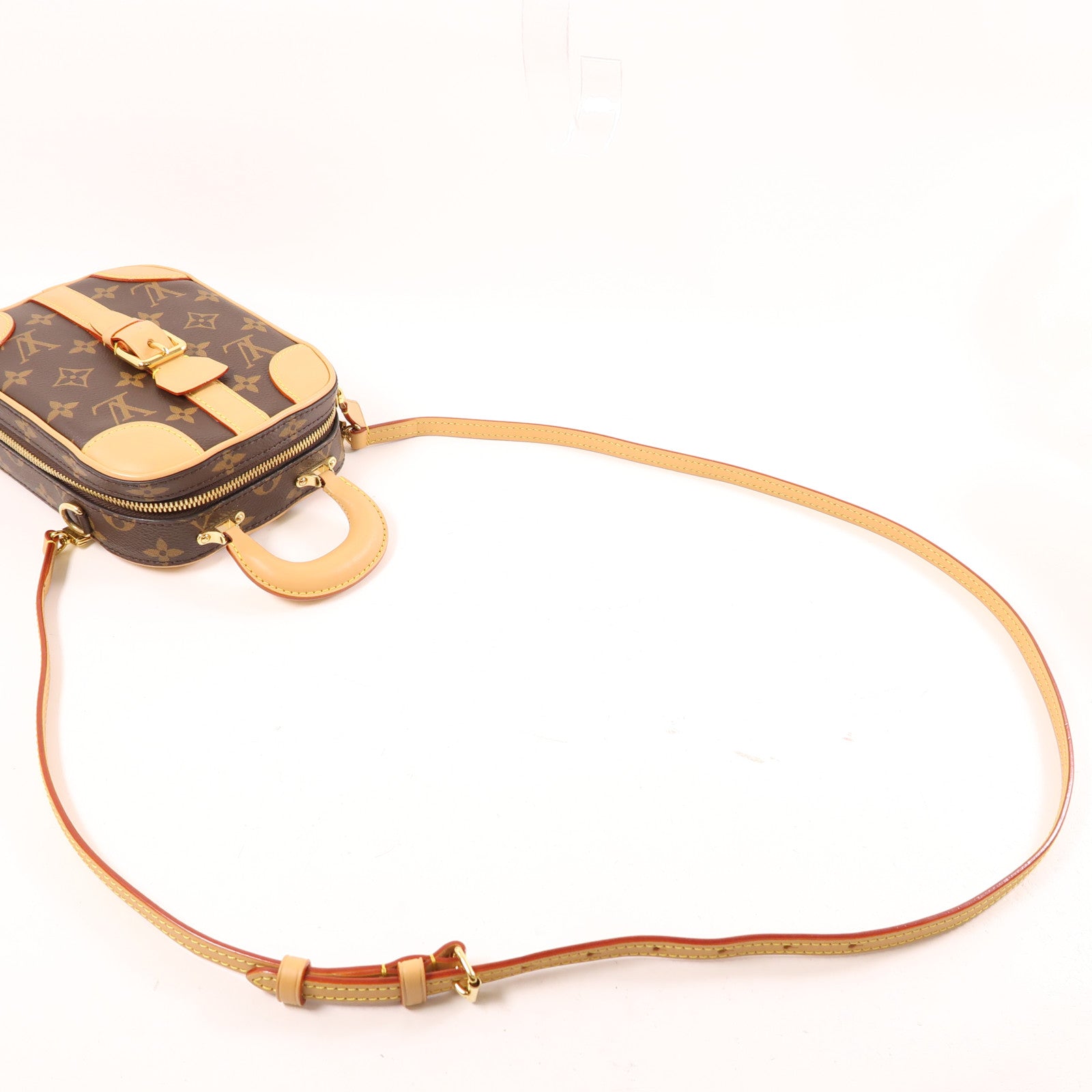 LOUIS VUITTON Monogram Valisette Vertical手挽肩背兩用袋棕色