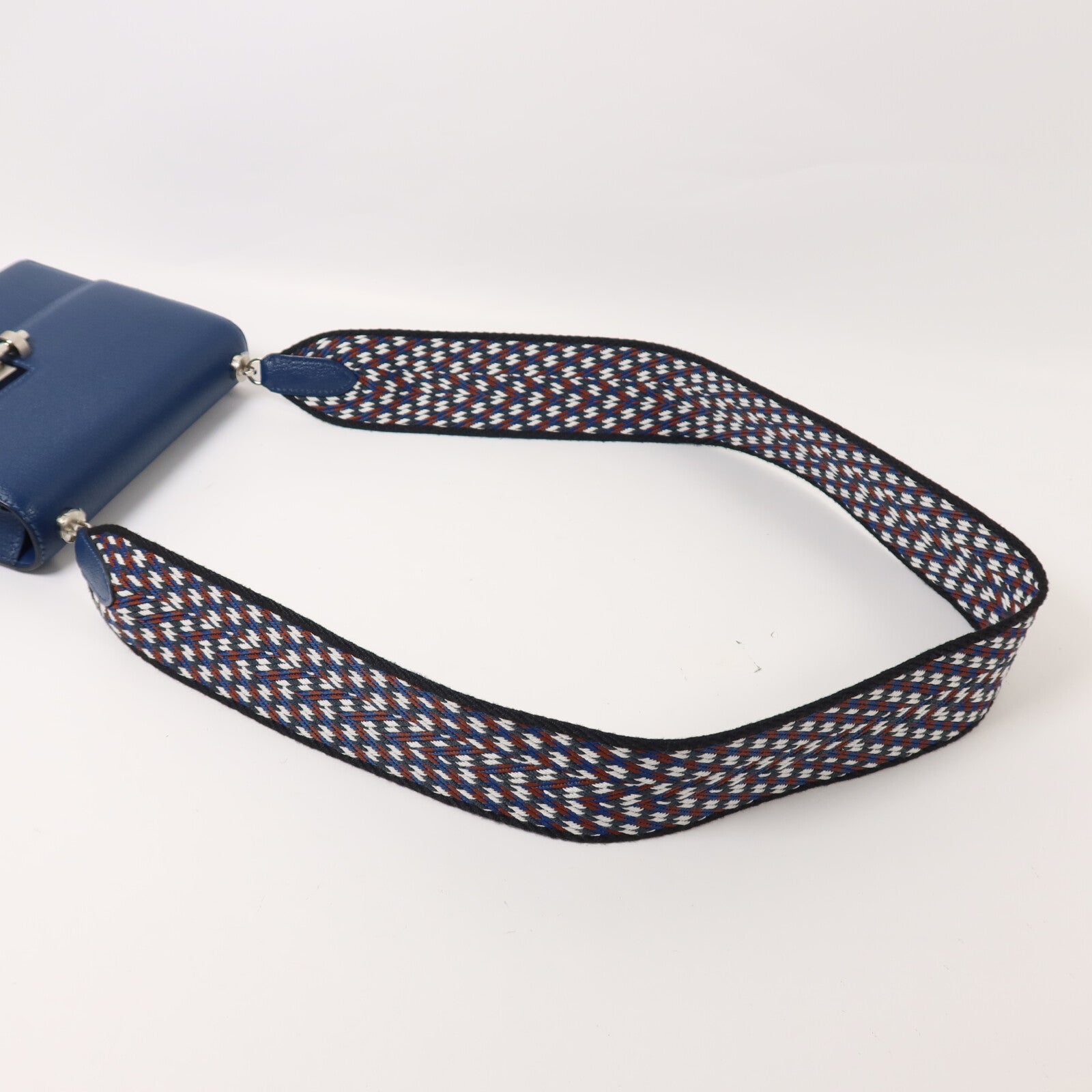 HERMES Chevre皮革Verrou Mini肩背袋Bleu Agate