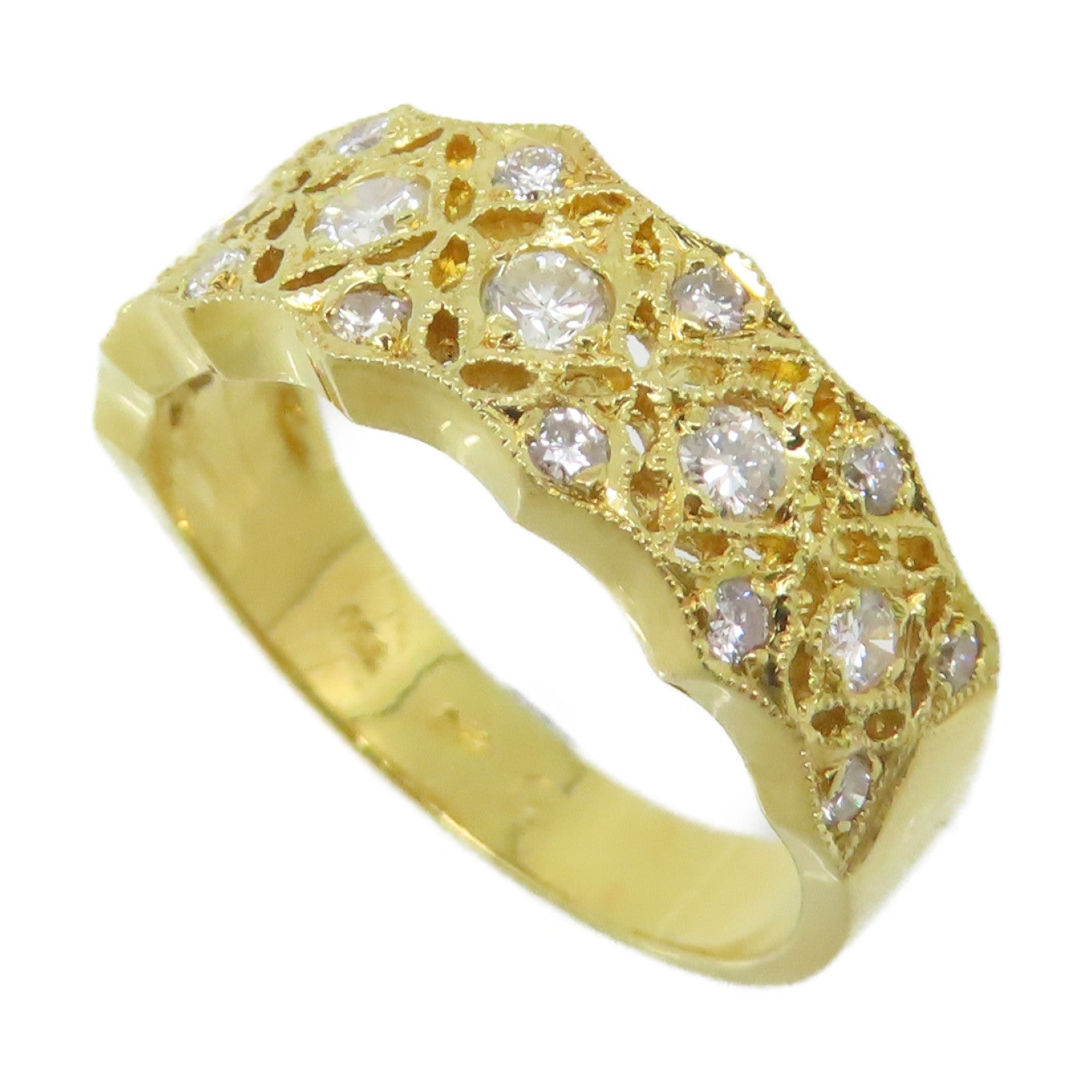 JEWELRY 【激減優惠】18K黃金/鑽石Diamond Ring戒指US#5.25