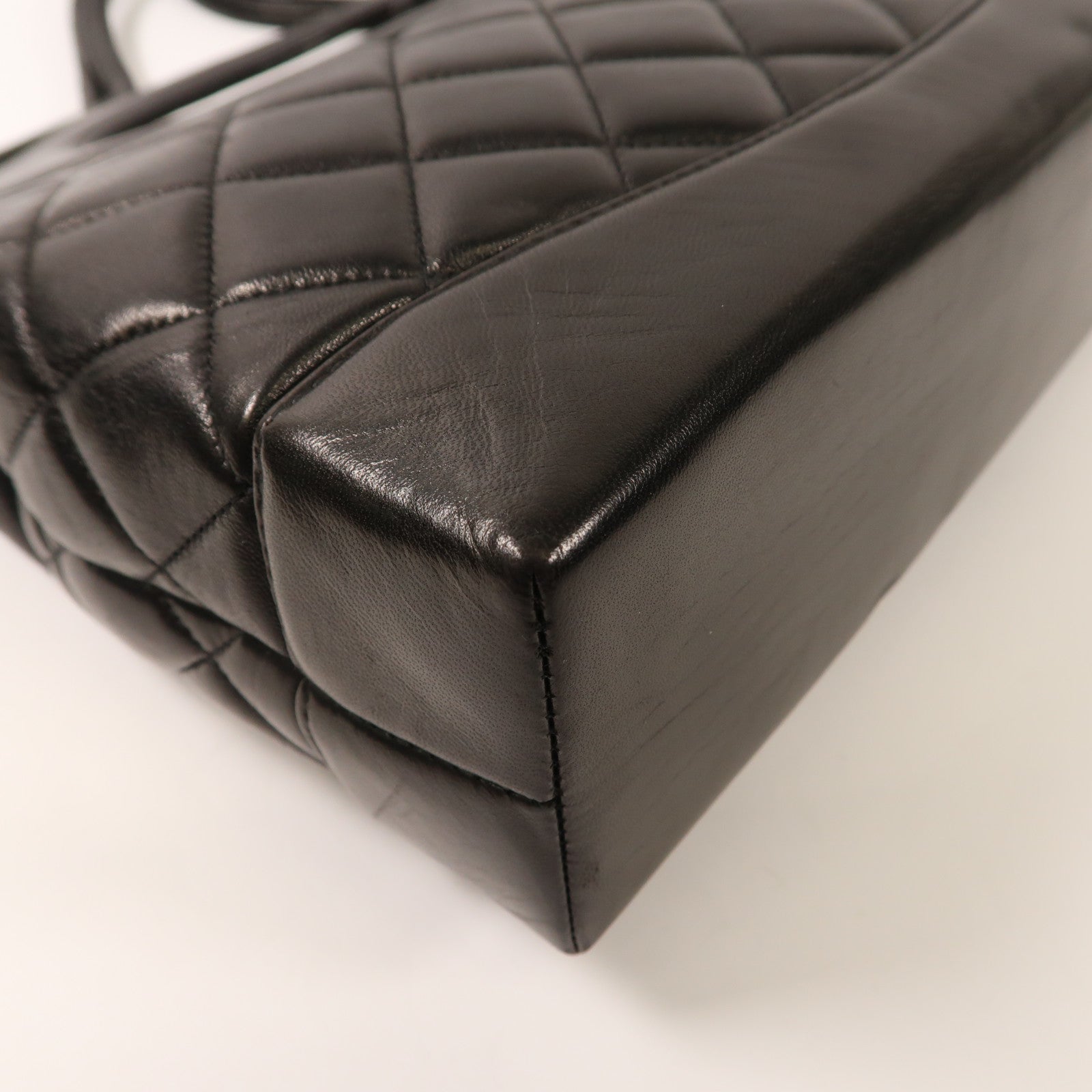 CHANEL 羊皮皮革Shoulder Bag金扣手挽肩背兩用袋