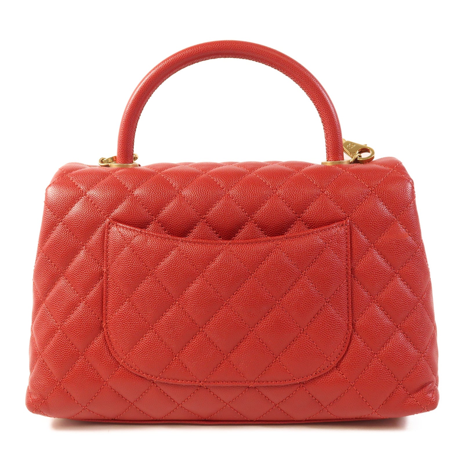 CHANEL 牛皮皮革Coco Handle Medium金扣手挽肩背兩用袋