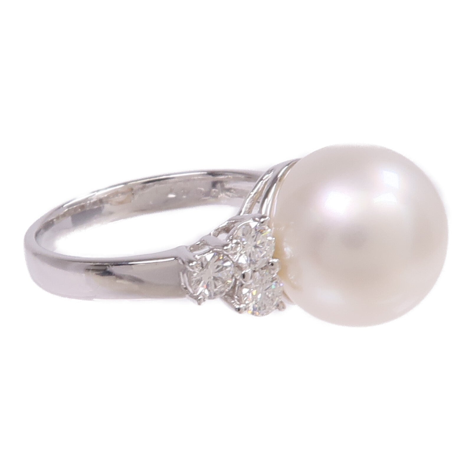 JEWELRY 【激減優惠】18K白金Pearl Diamond Ring珍珠/鑽石戒指US#5.75