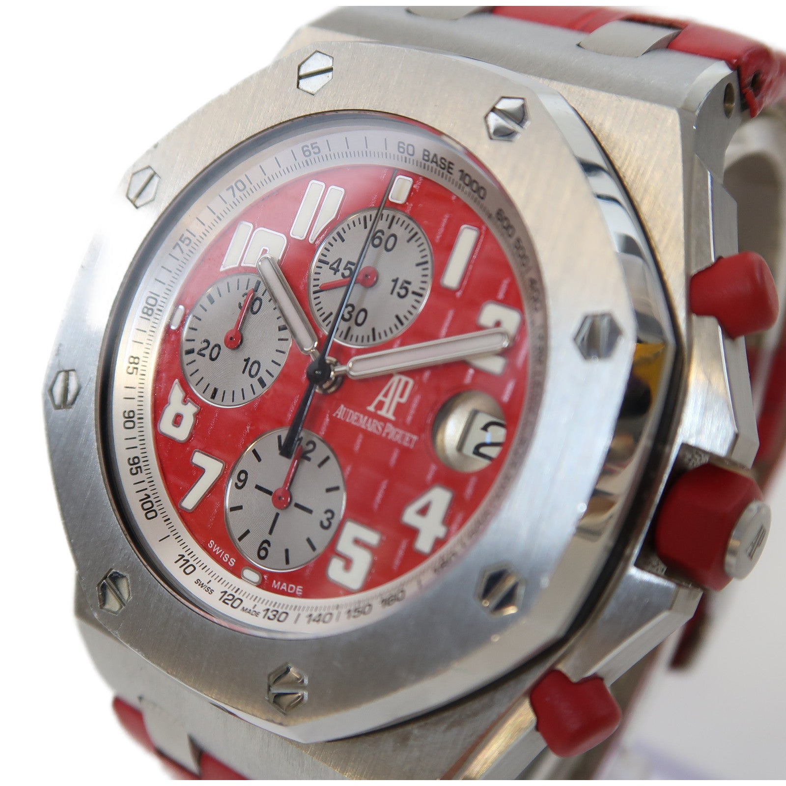AUDEMARS PIGUET Royal Oak 42mm不鏽鋼/皮革手錶自動機芯紅色