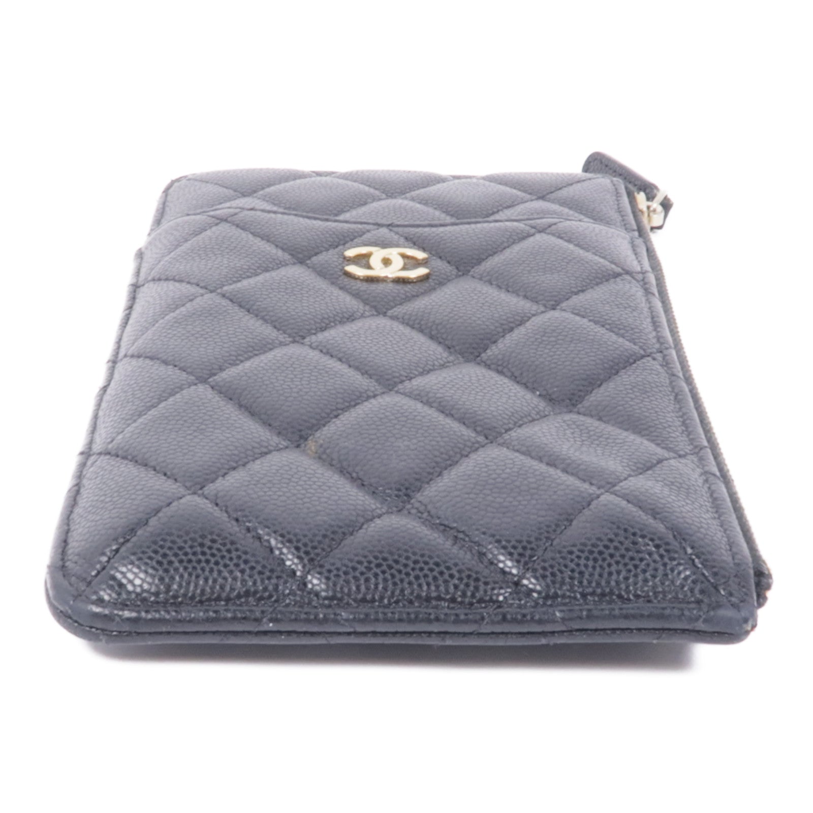 CHANEL 牛皮皮革Zipped Wallet金扣長錢包