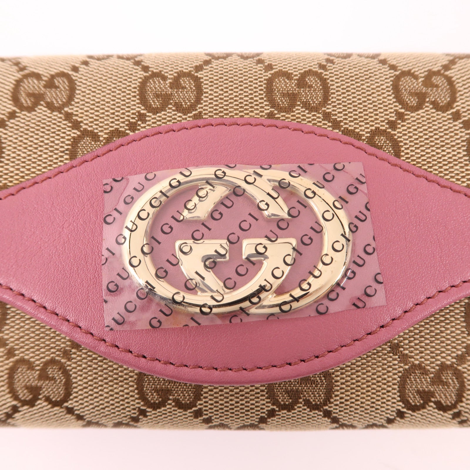 GUCCI GG GHW Long Wallet 282431 Canvas Pink/Brown