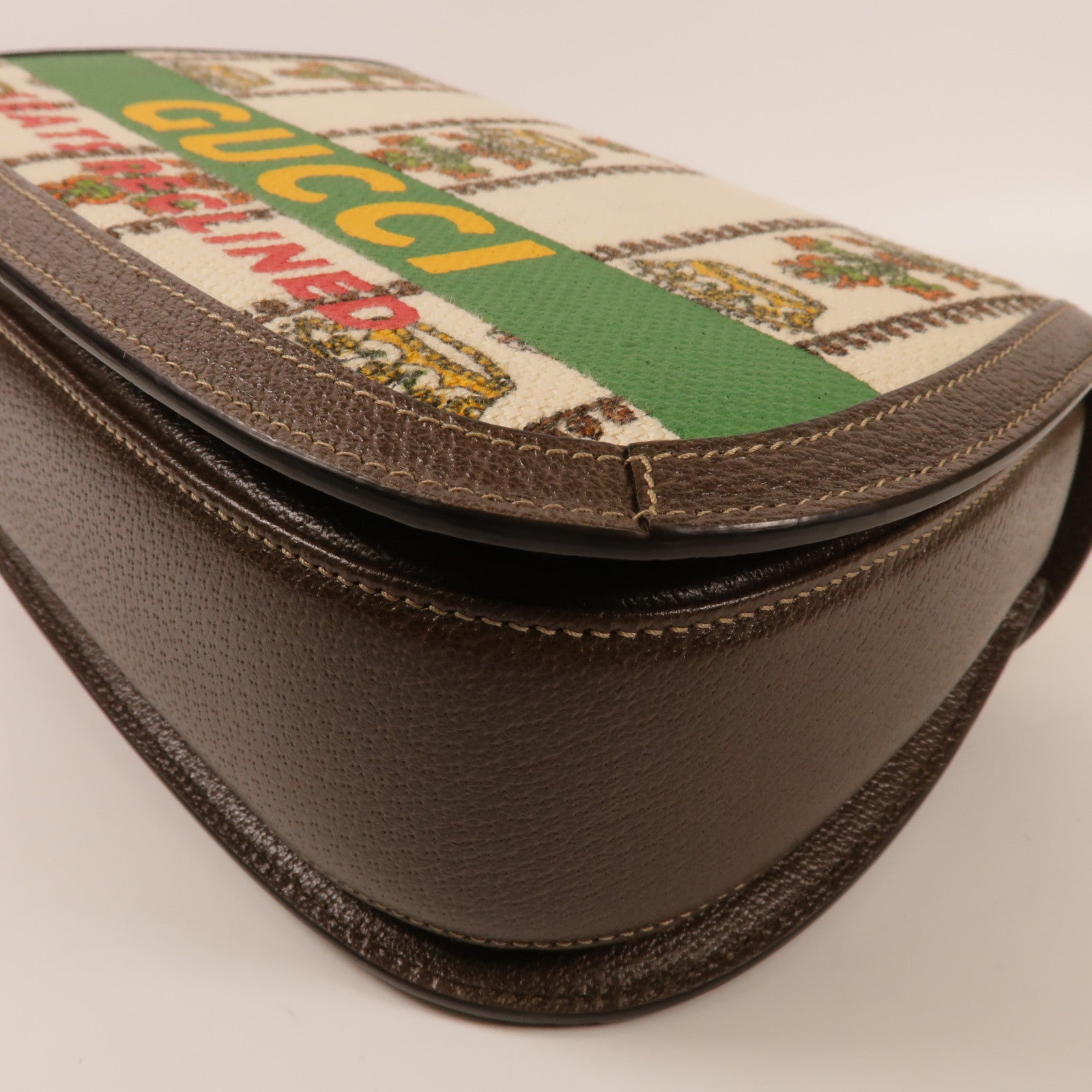 GUCCI GG 100th anniversary Bamboo Bag 2 way Shoulder Bag Canvas Brown/White