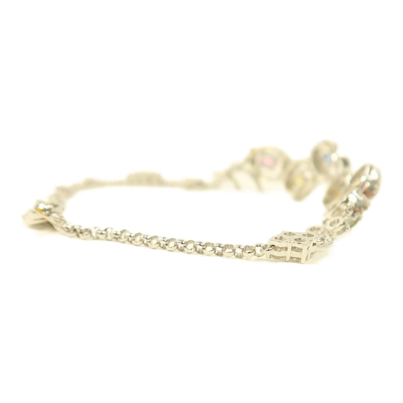 JEWELRY 18K白金Diamond Bracelet鑽石項鏈銀色/彩色
