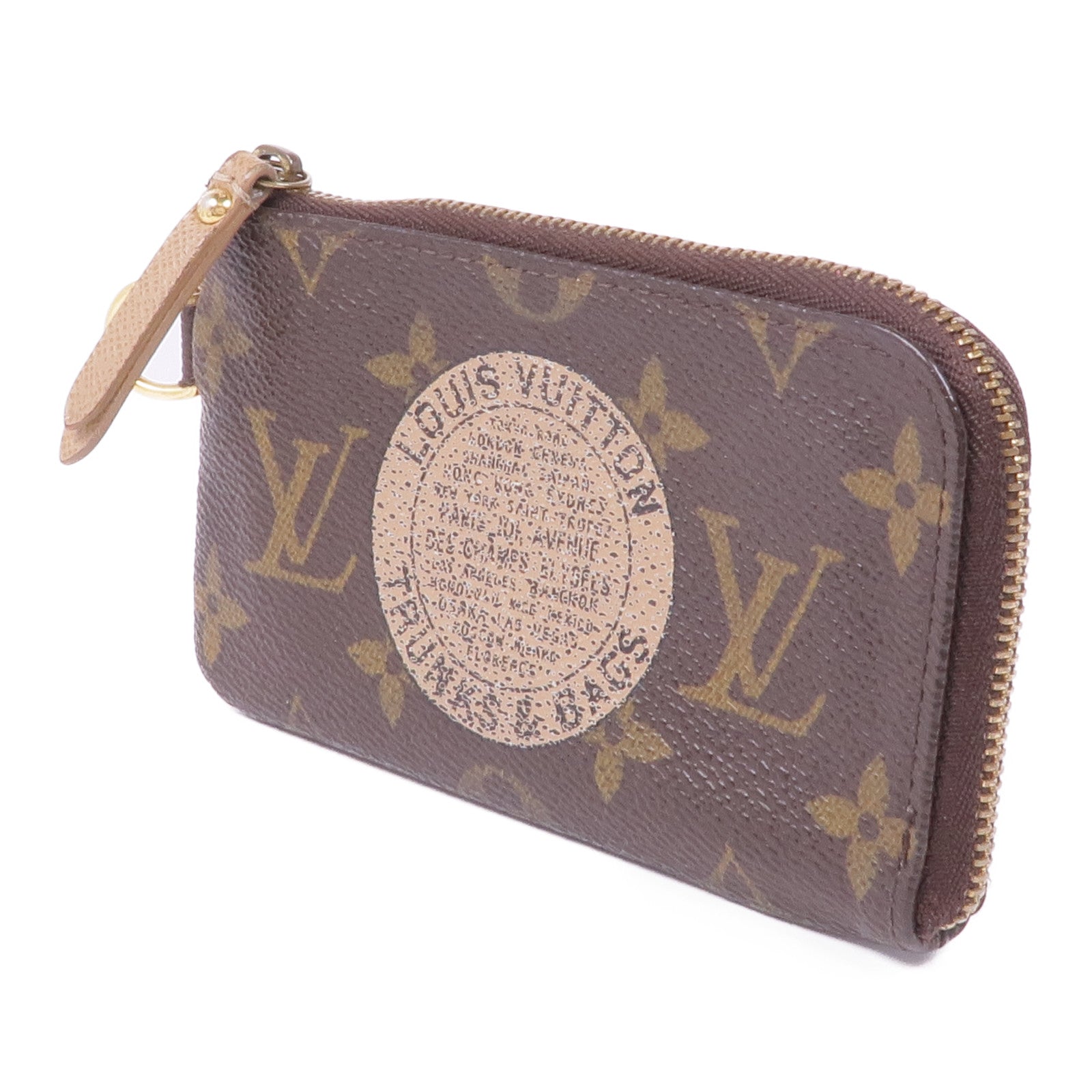 LOUIS VUITTON Monogram Pochette Cre T & B金扣零錢包