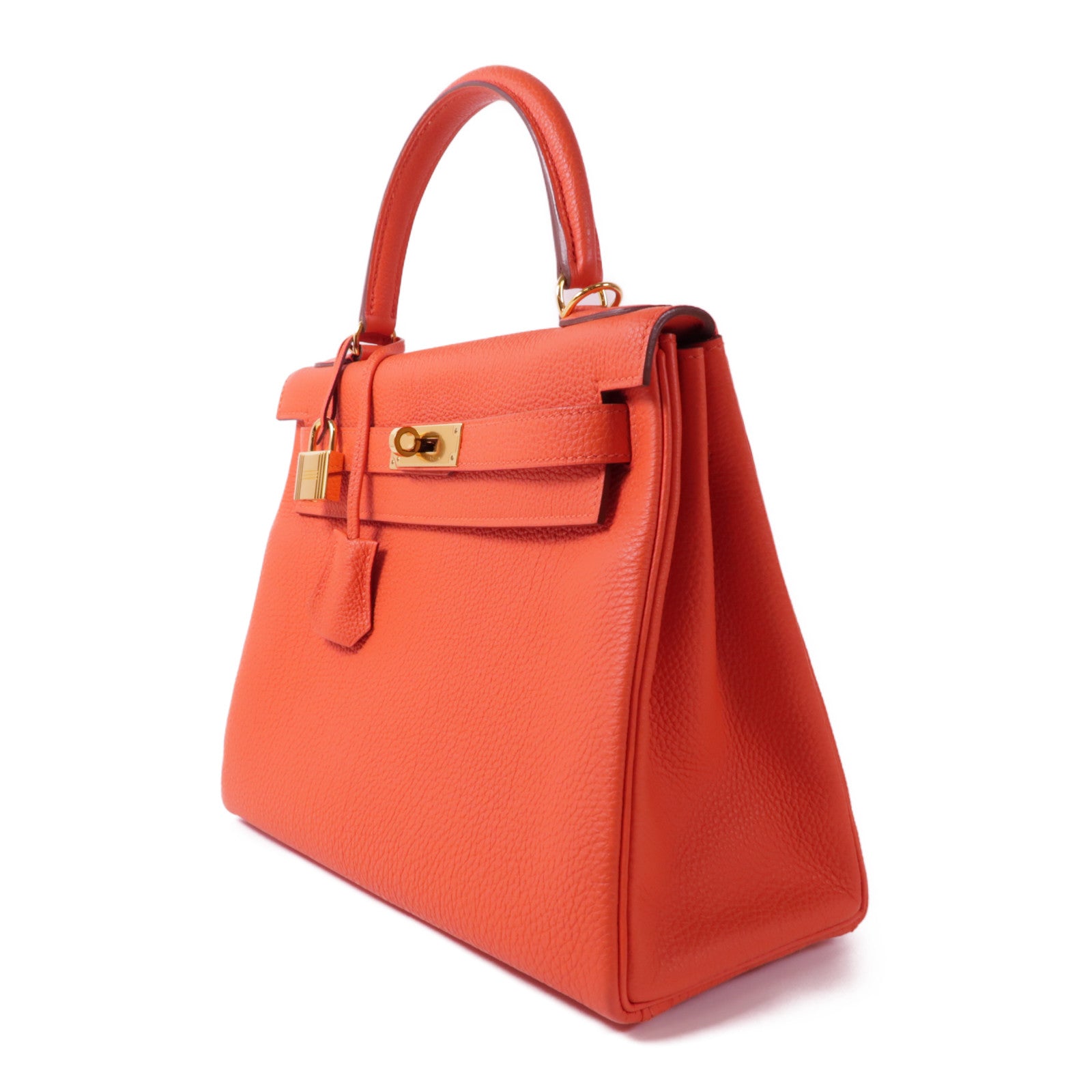 HERMES Togo皮革Kelly 28金扣手挽肩背兩用袋Capucine